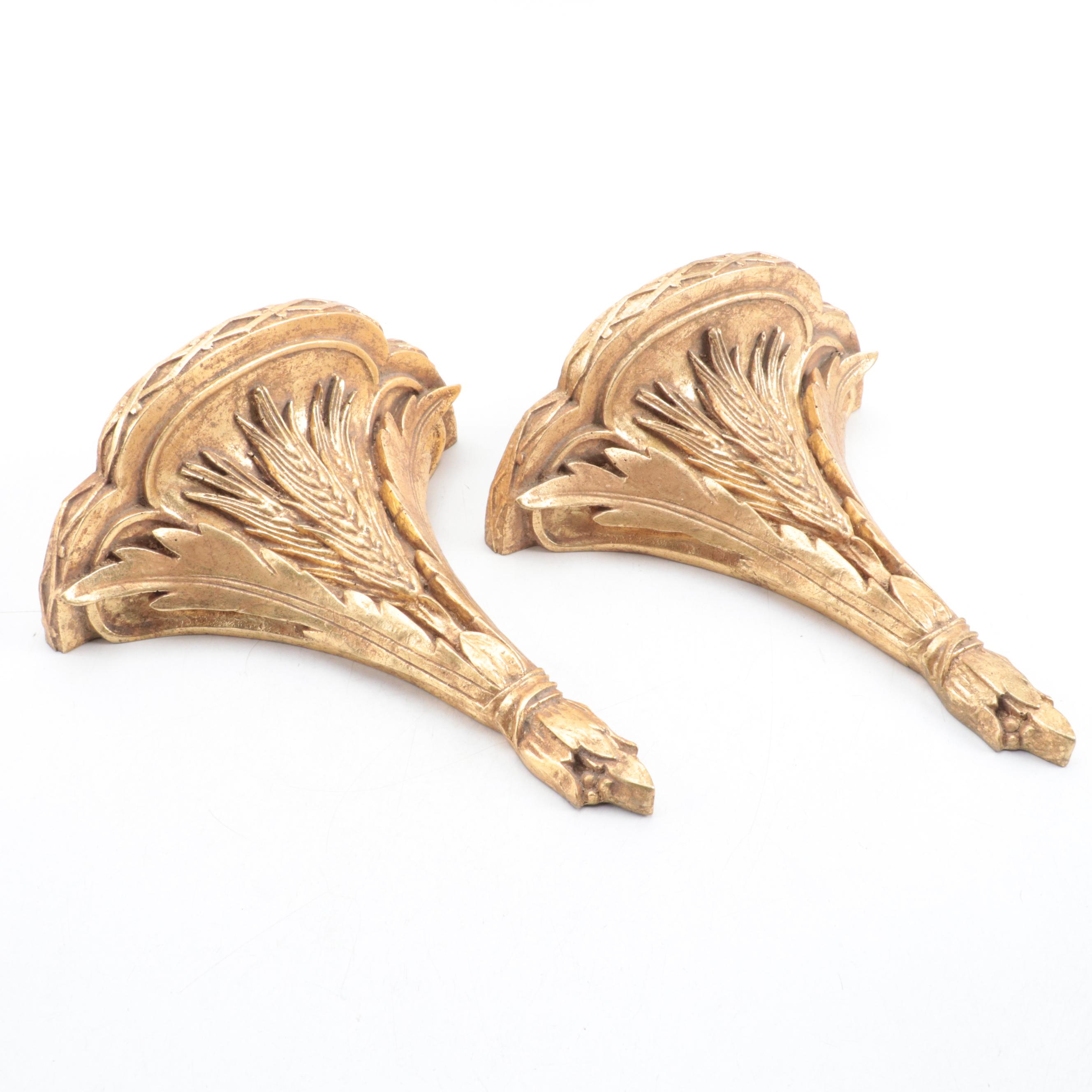 Pair of Neoclassical Giltwood and Plaster Wall Corbels, Late 20th Century