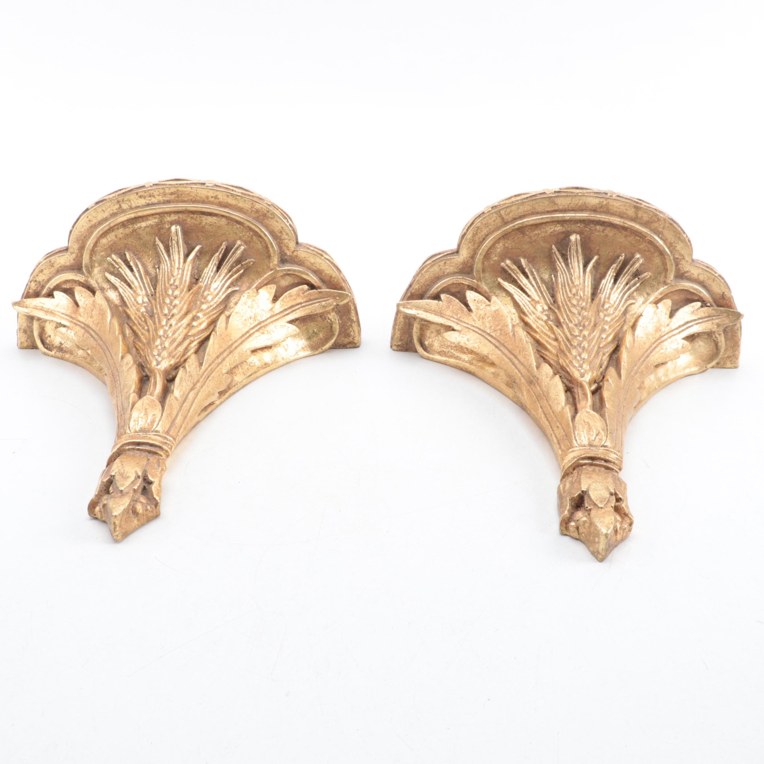 Pair of Neoclassical Giltwood and Plaster Wall Corbels, Late 20th Century