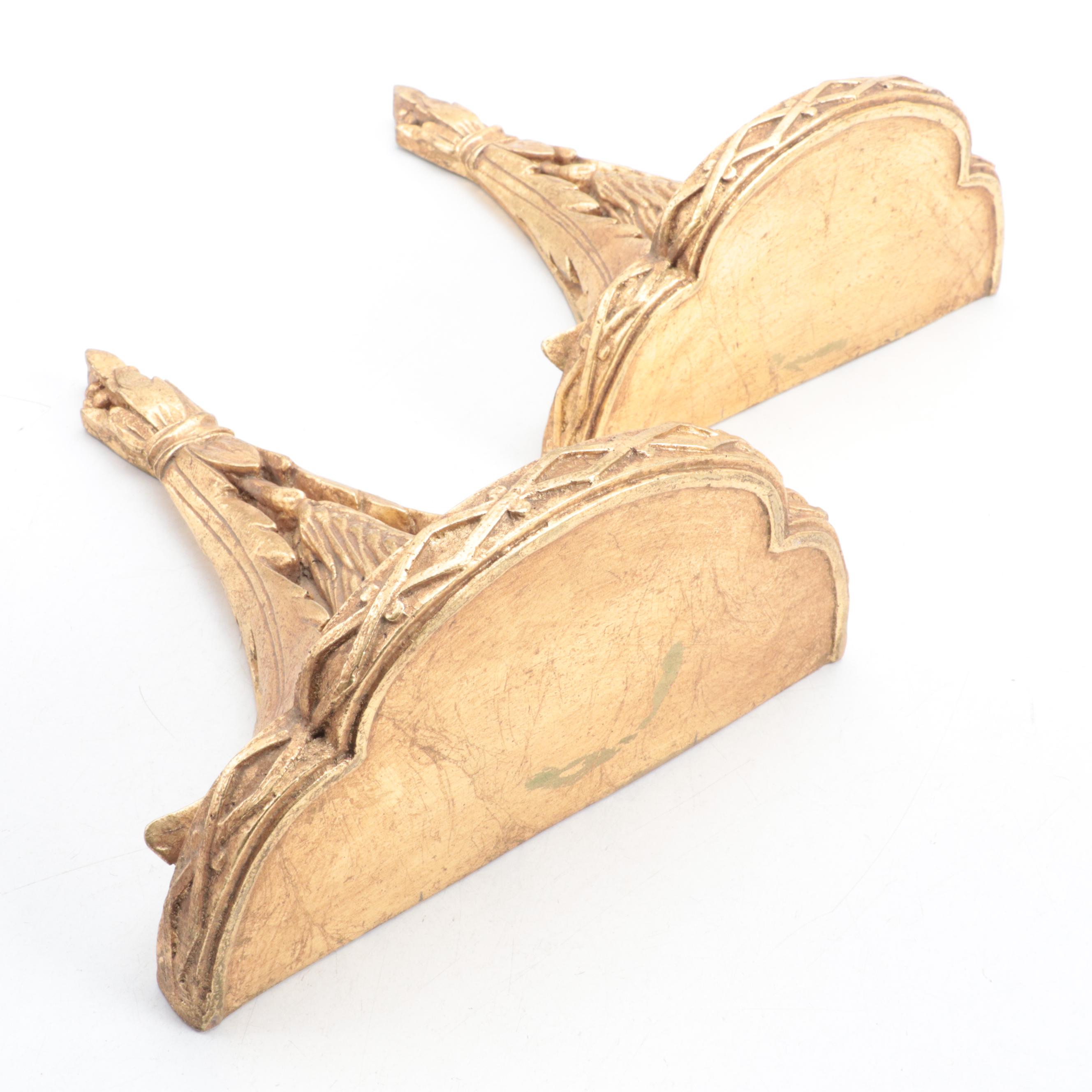 Pair of Neoclassical Giltwood and Plaster Wall Corbels, Late 20th Century