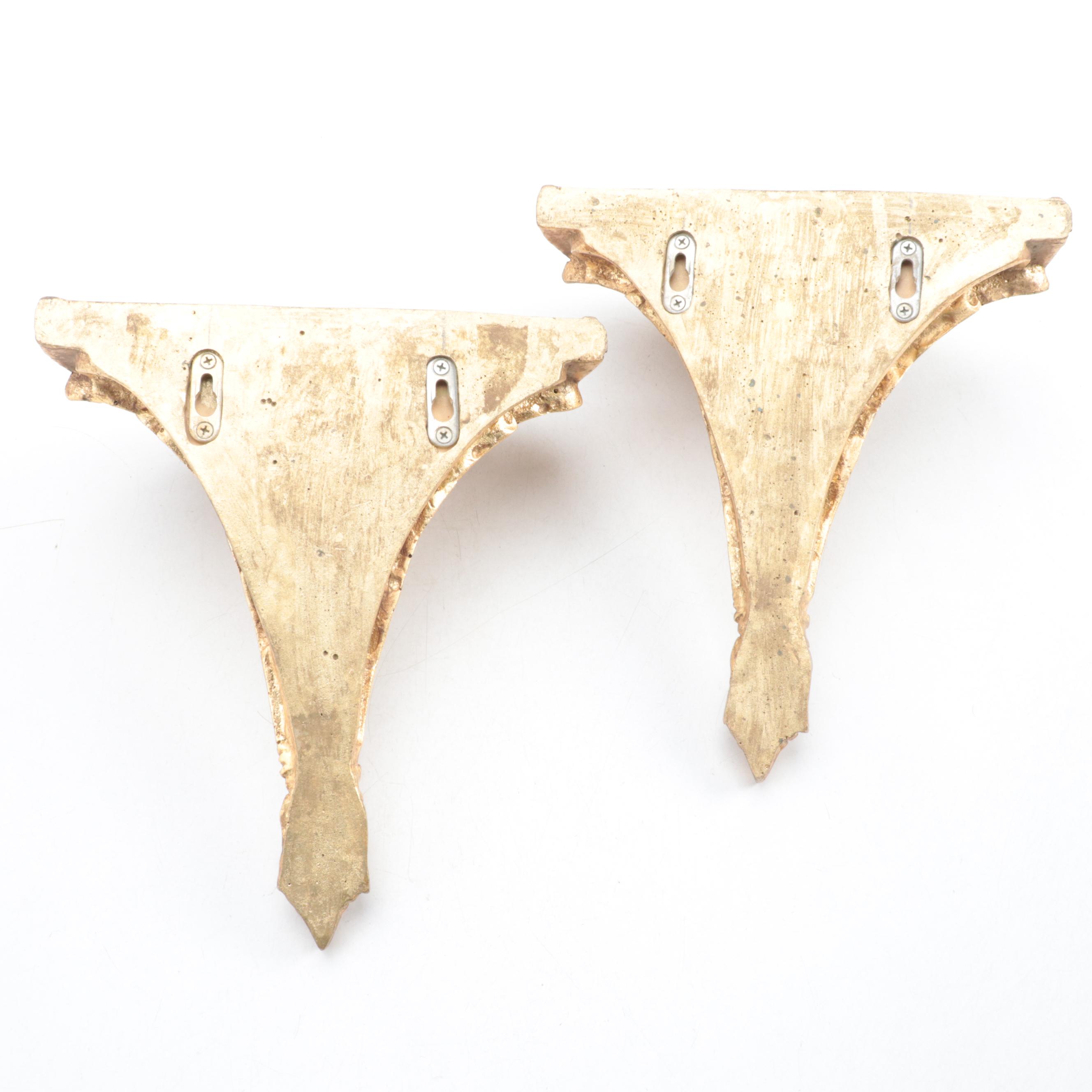 Pair of Neoclassical Giltwood and Plaster Wall Corbels, Late 20th Century