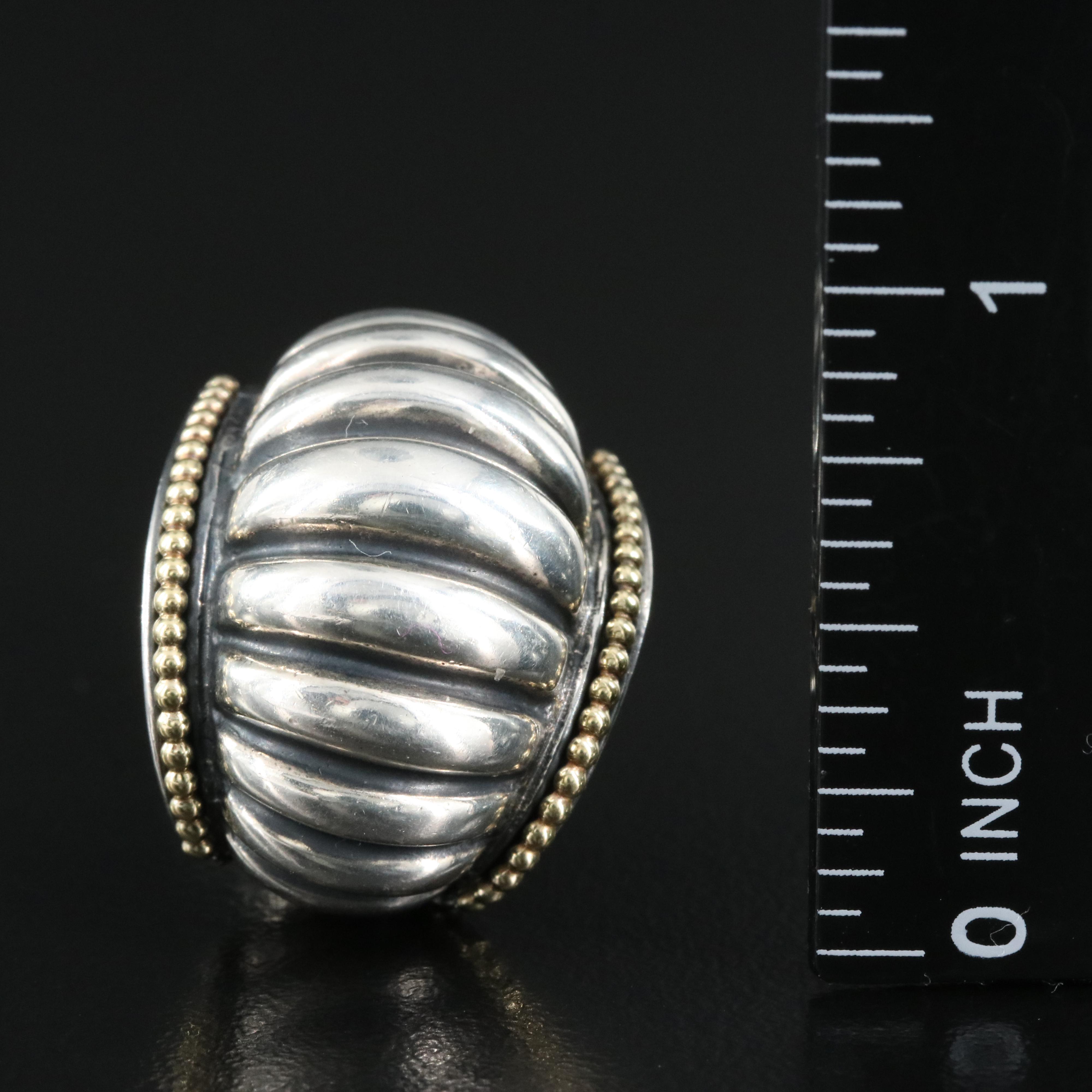 Lagos Caviar Sterling Earrings with 18K Accents