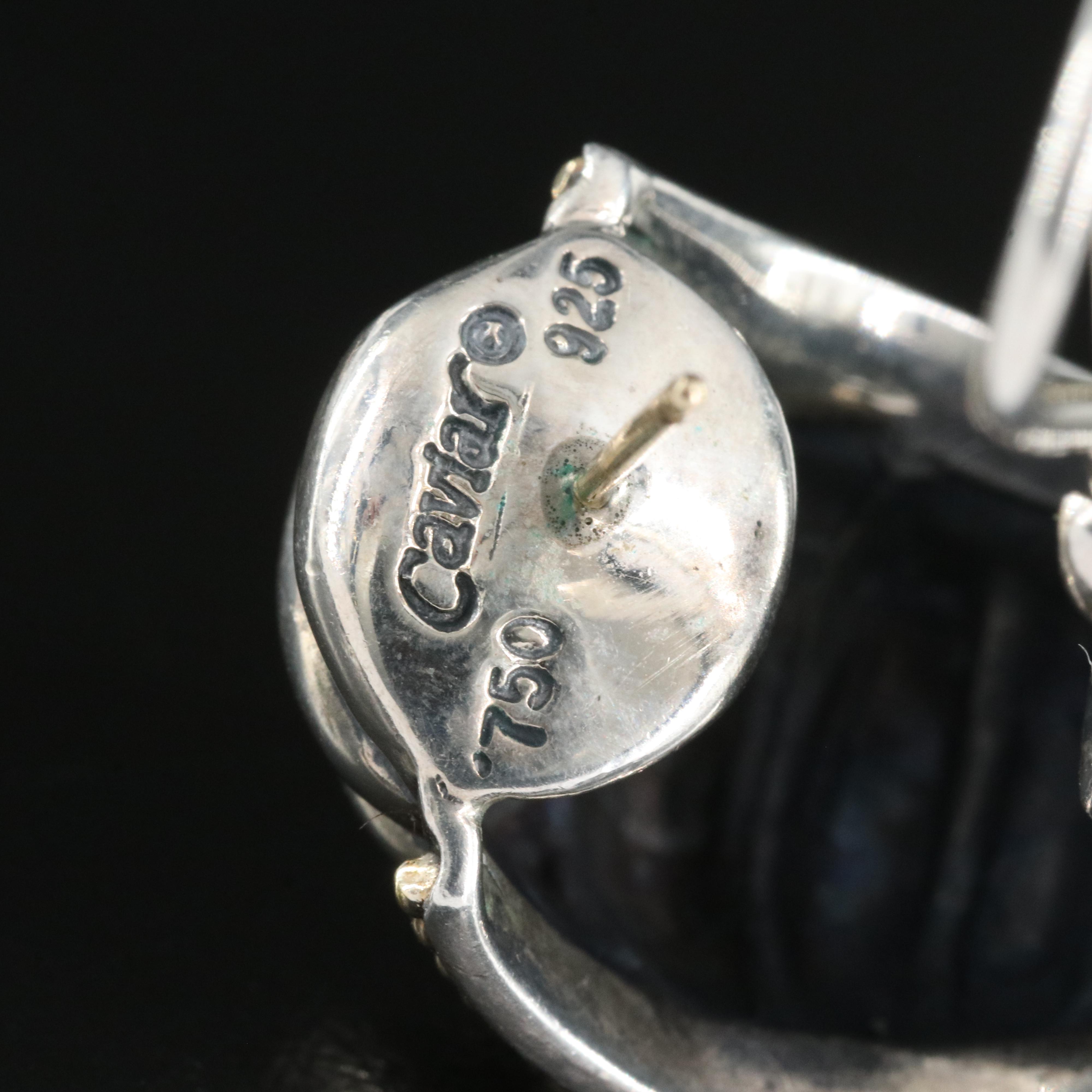 Lagos Caviar Sterling Earrings with 18K Accents