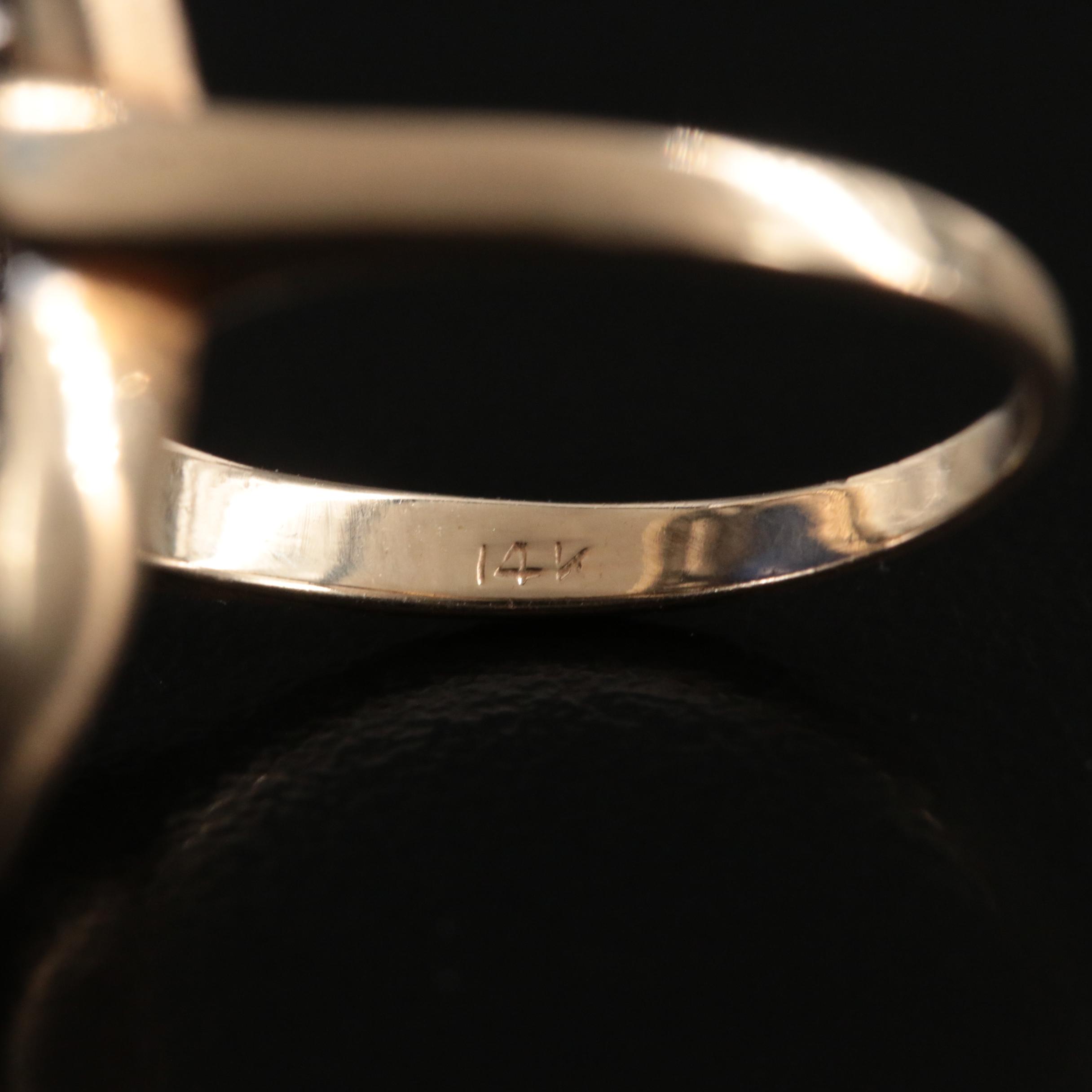 Vinatge 14K Sapphire and Diamond Ring with Palladium Head