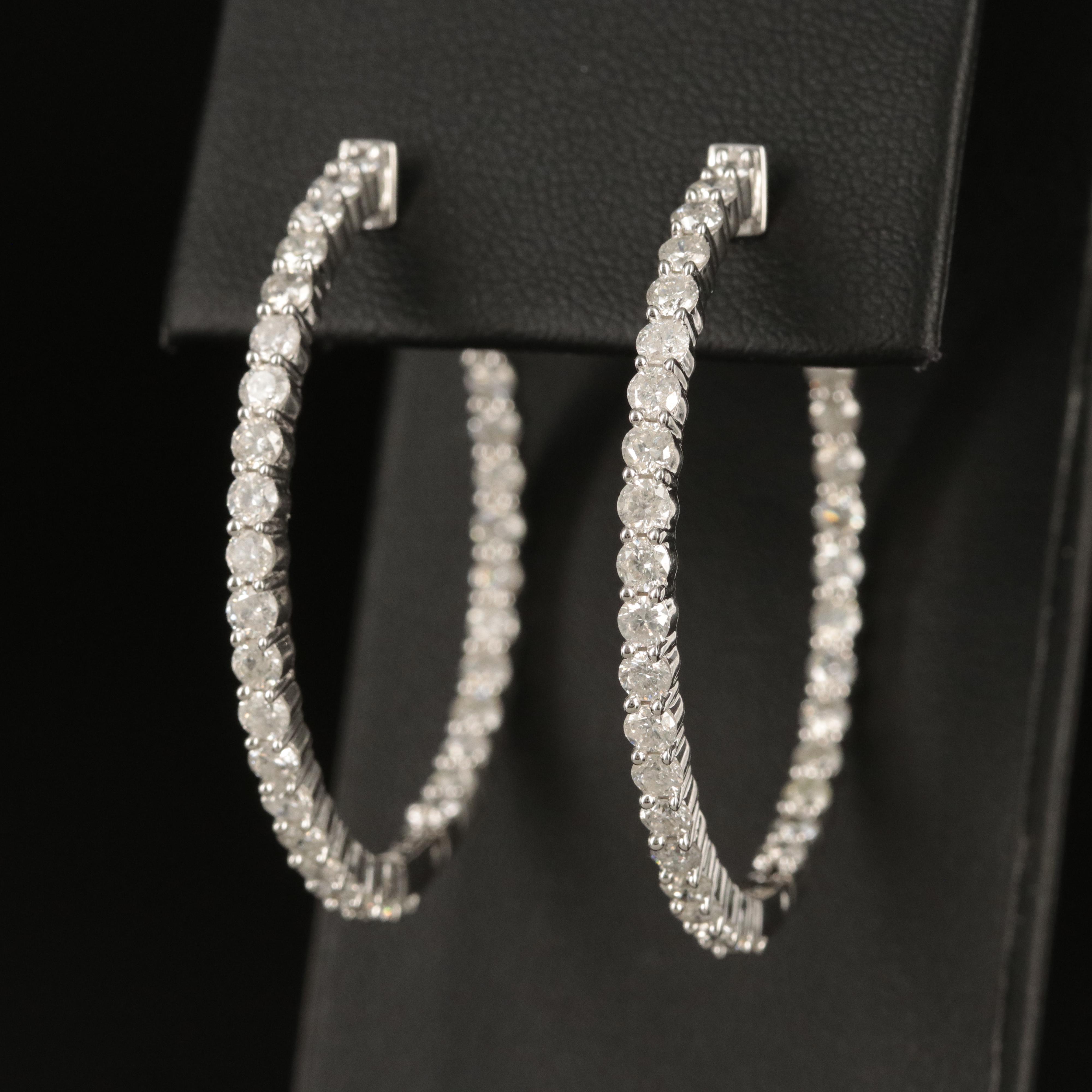 14K 4.56 CTW Diamond Inside-Out Hoop Earrings