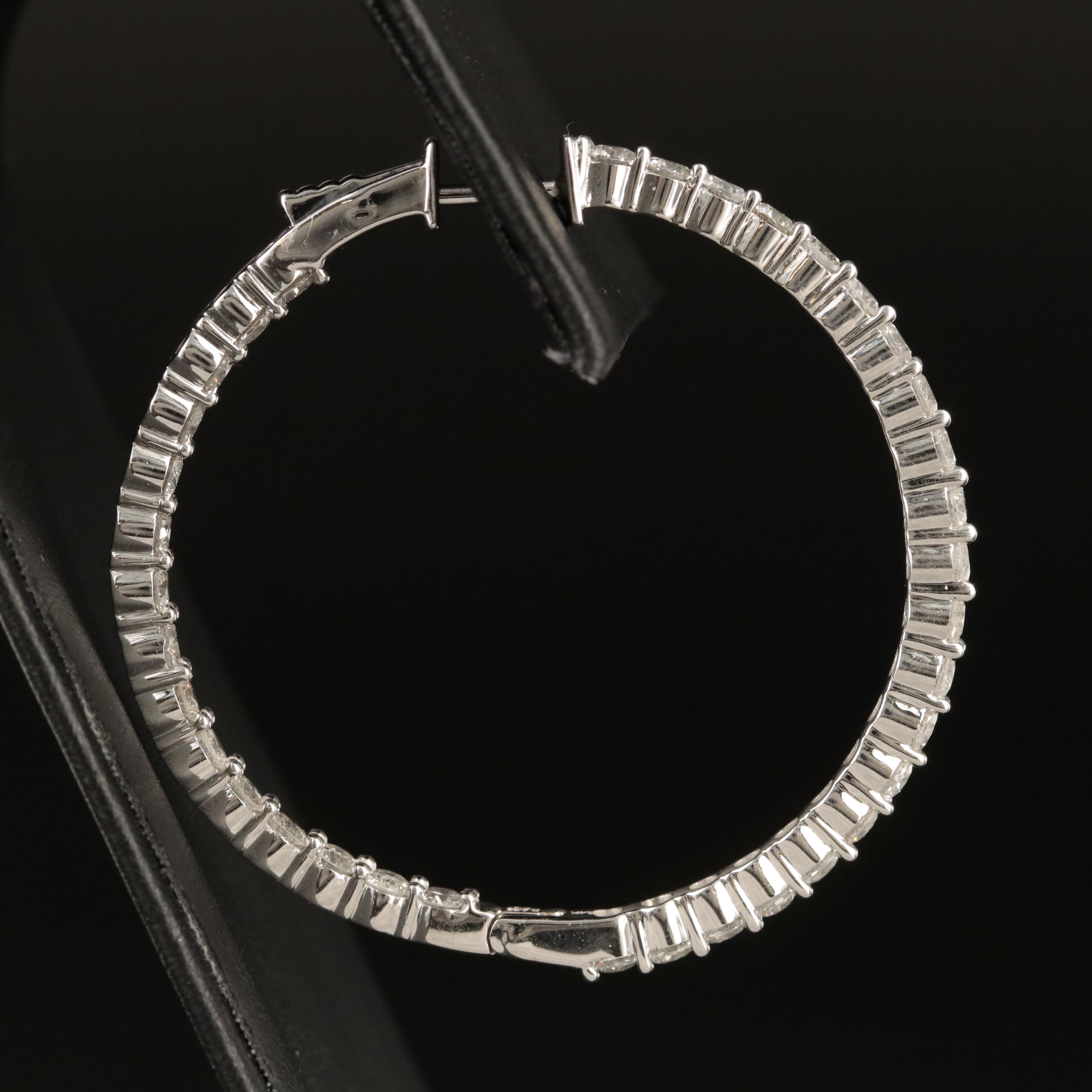 14K 4.56 CTW Diamond Inside-Out Hoop Earrings