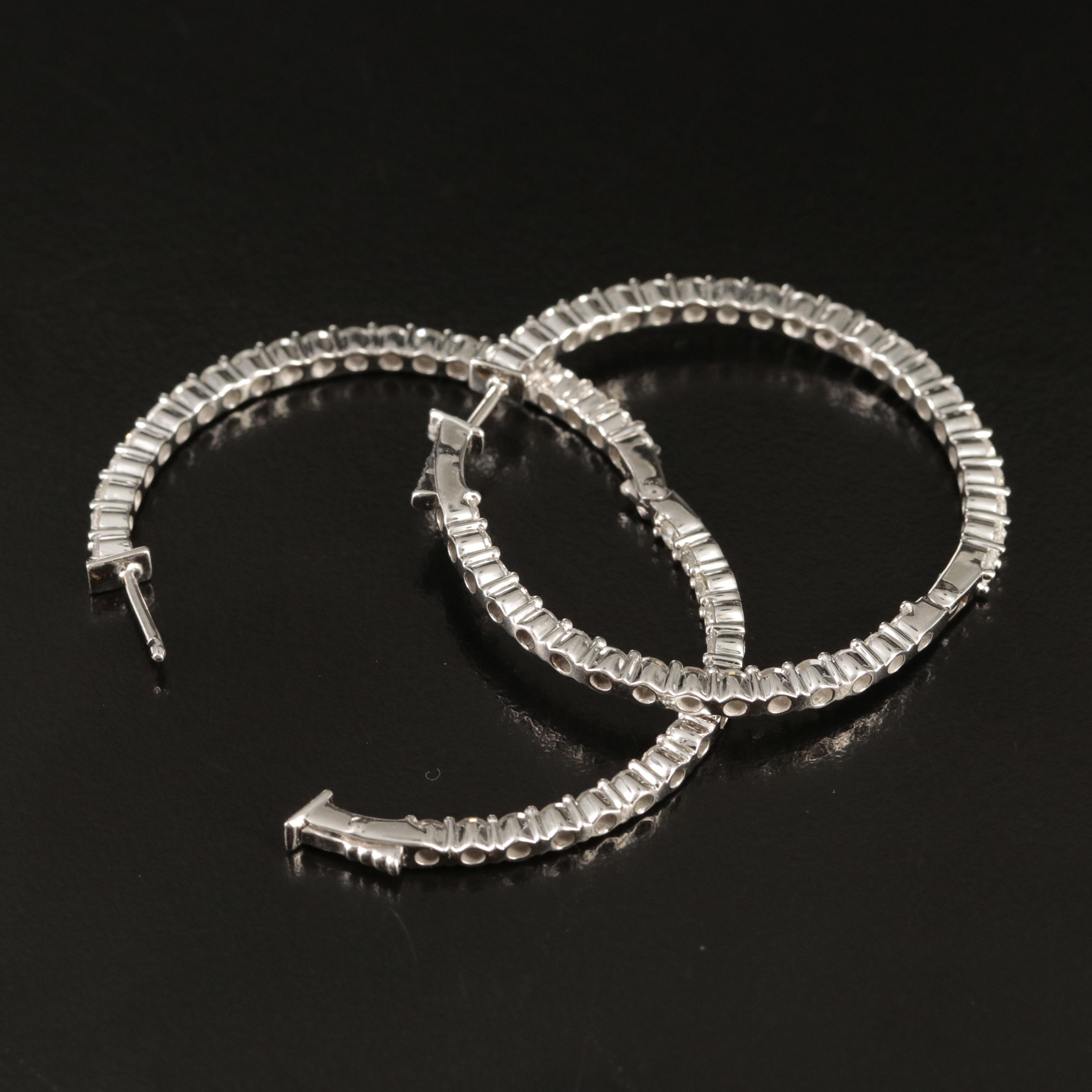 14K 4.56 CTW Diamond Inside-Out Hoop Earrings