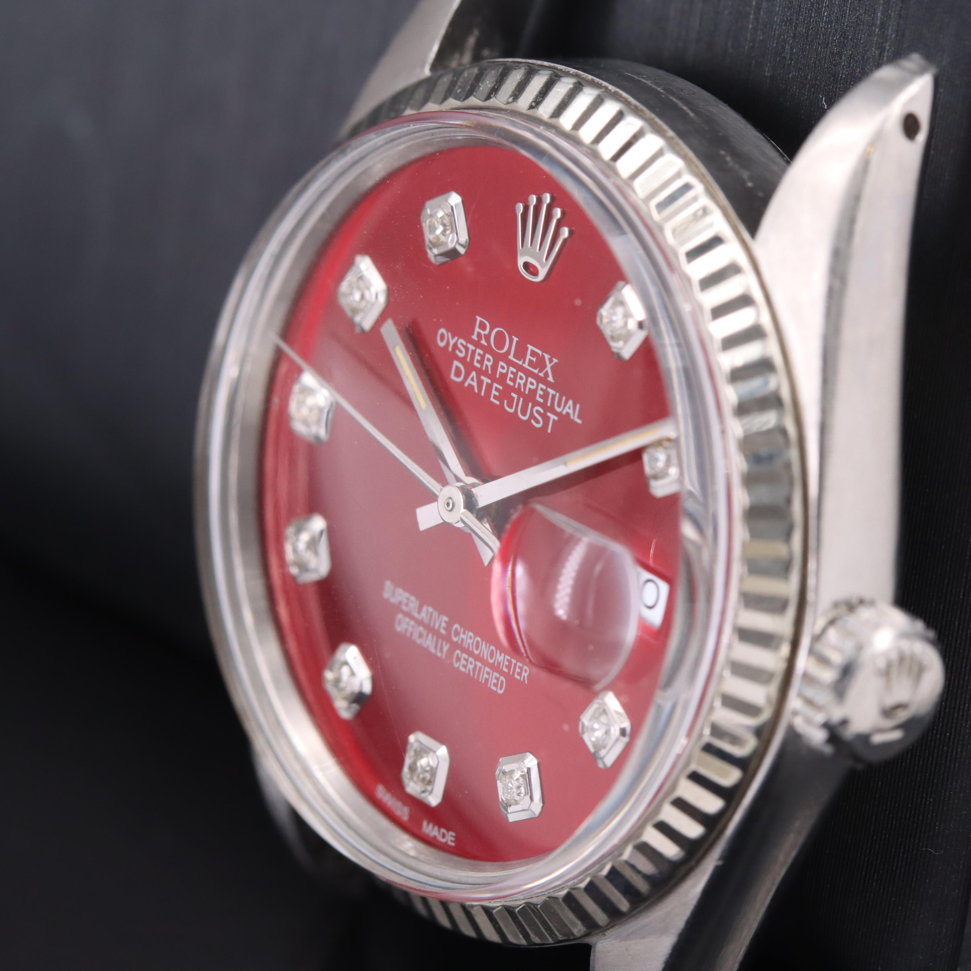 1979 Rolex 14K and Stainless Steel Diamond Oyster Perpetual Datejust Watch