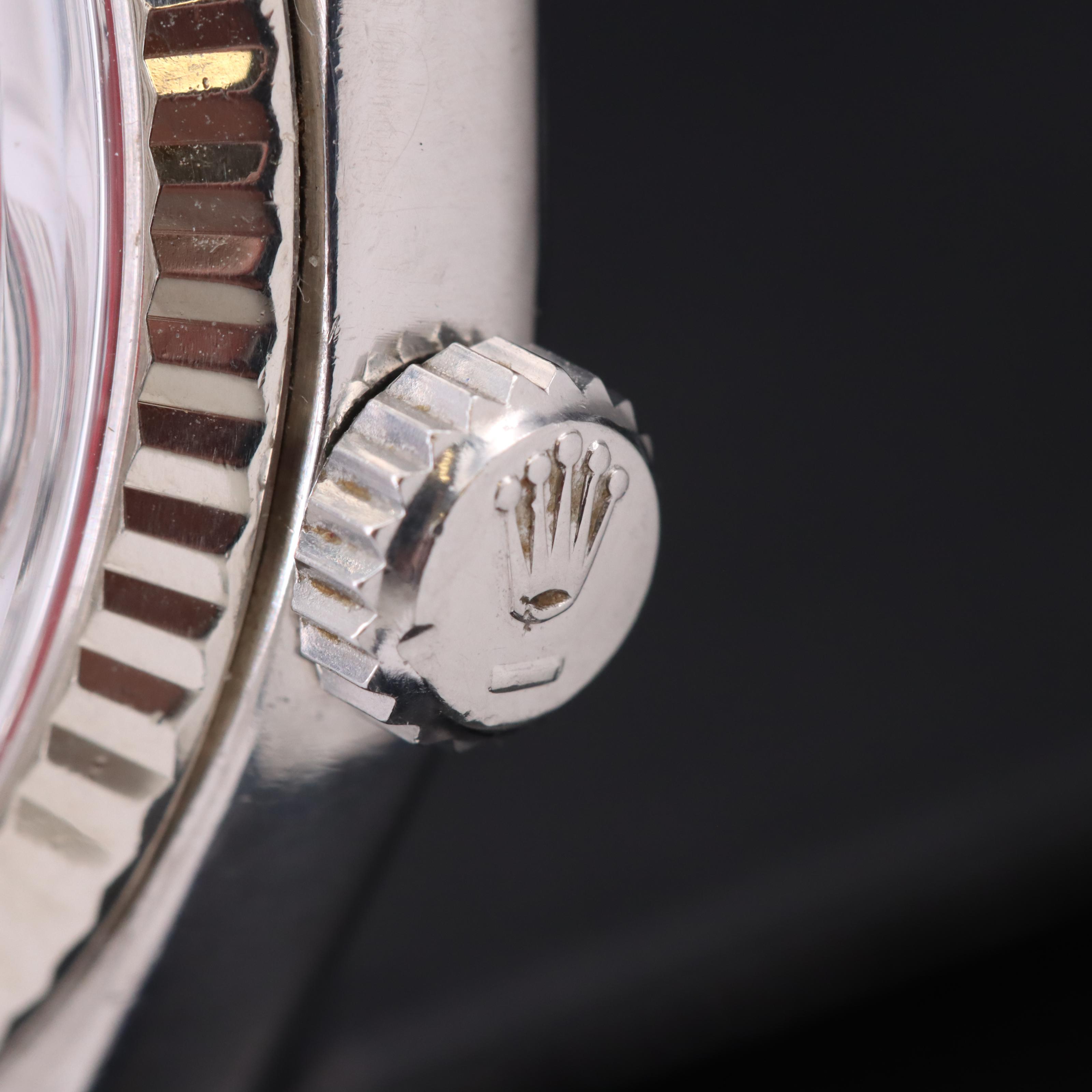 1979 Rolex 14K and Stainless Steel Diamond Oyster Perpetual Datejust Watch