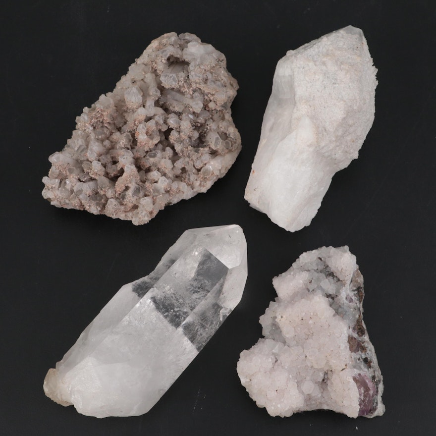 Quartz Cluster with Fluorite, Other Quartz Points and Clusters