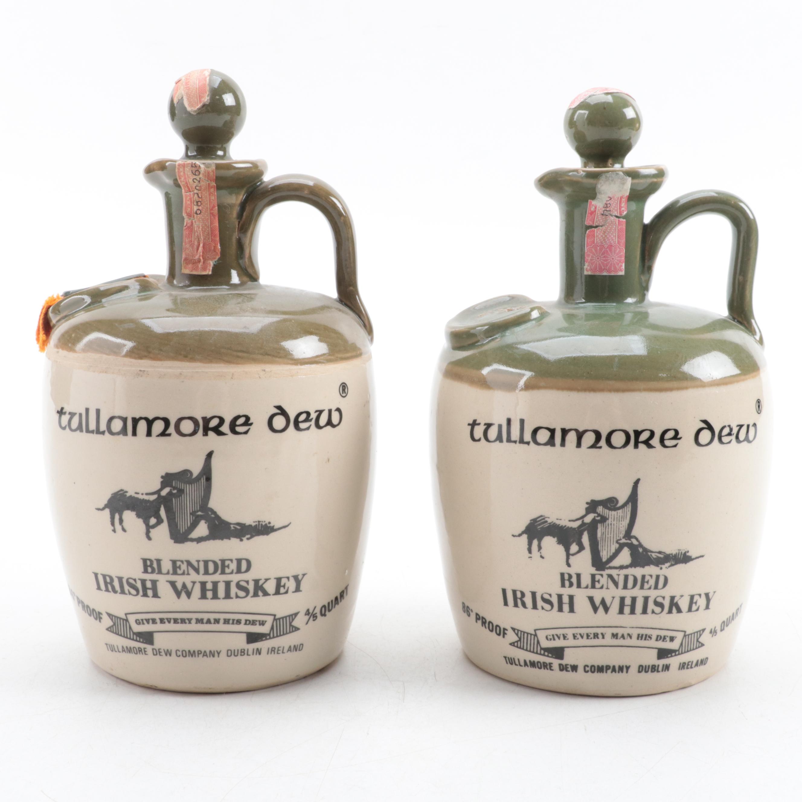 Tullamore Dew Irish Whiskey Stoneware Jug Decanters