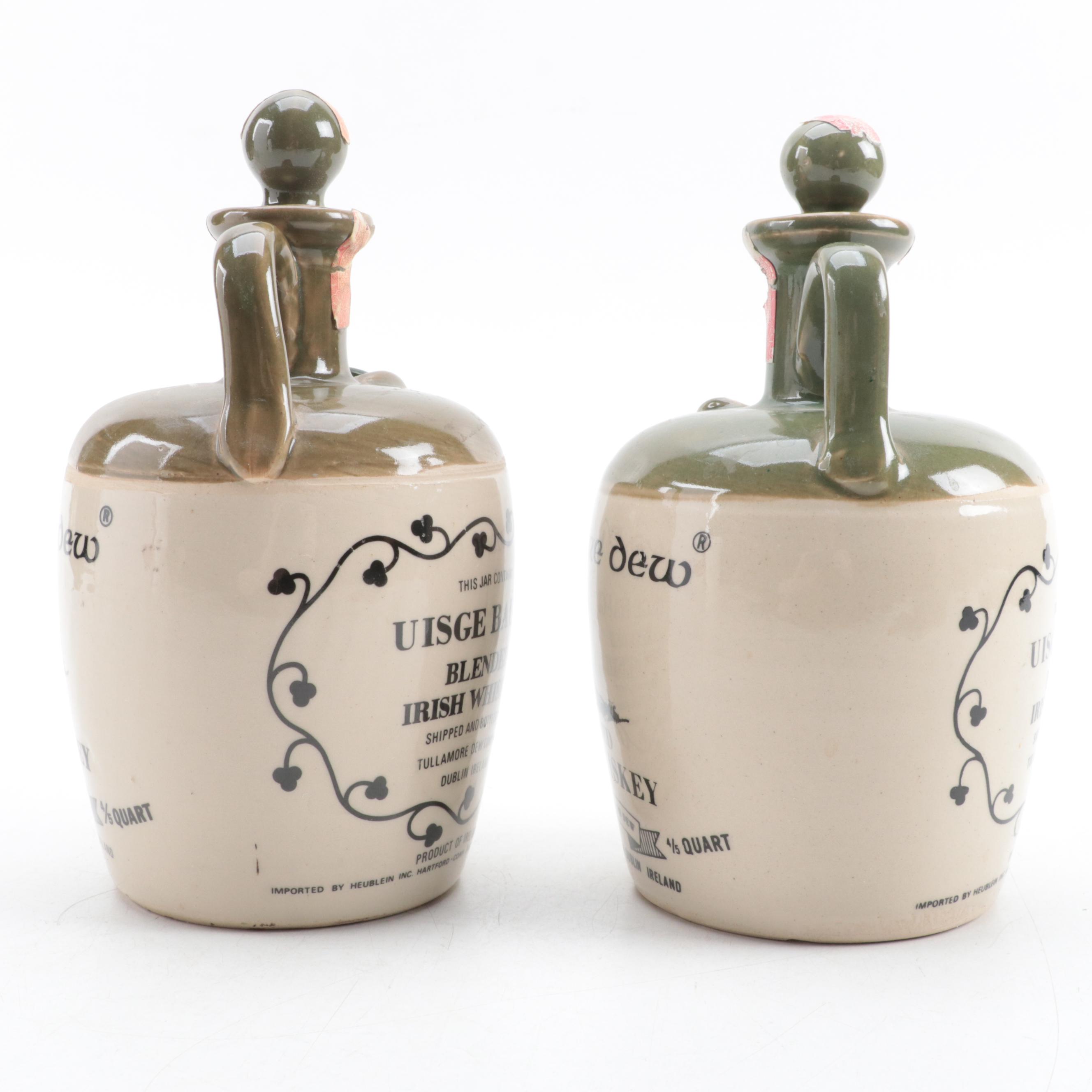 Tullamore Dew Irish Whiskey Stoneware Jug Decanters