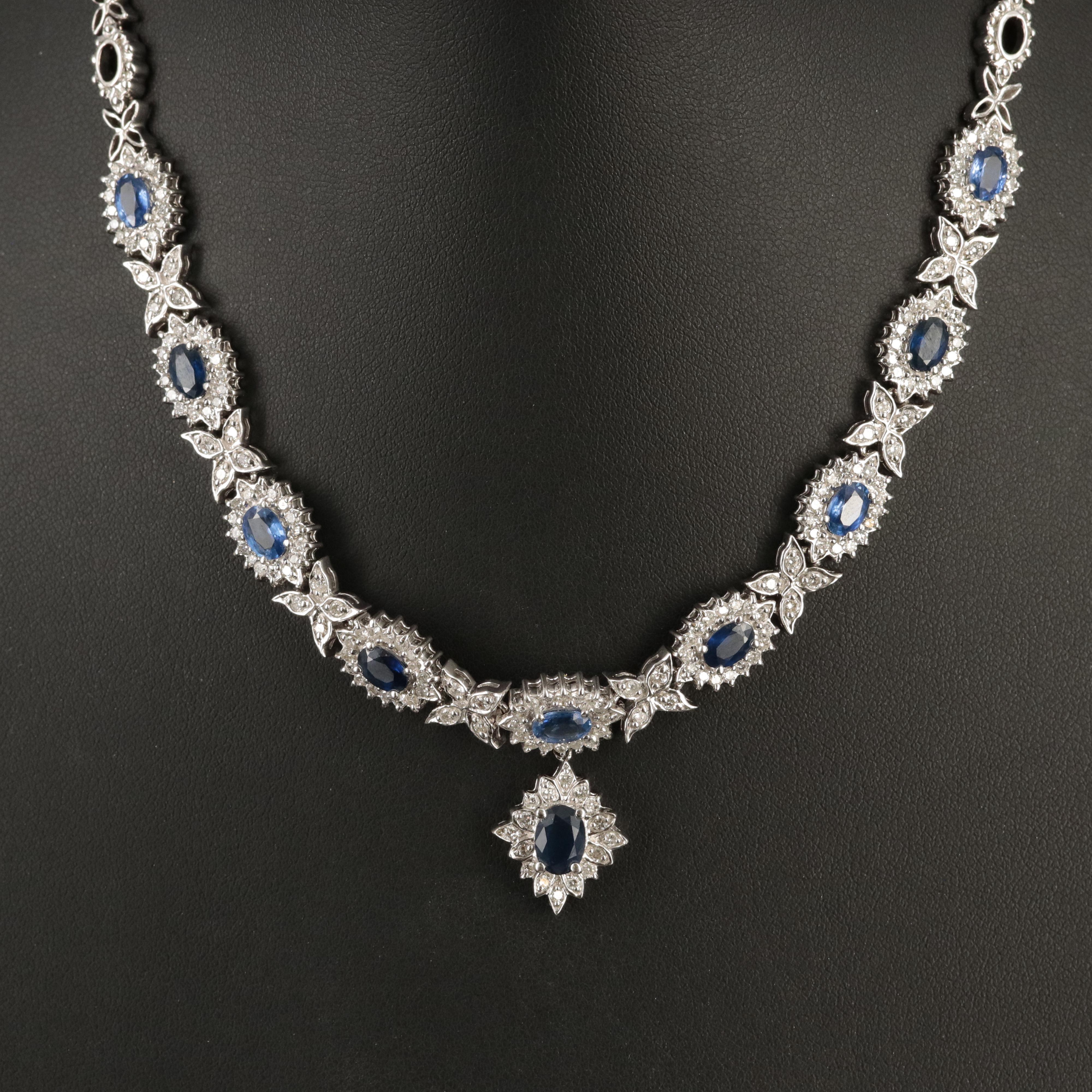 14K Sapphire and 3.02 CTW Diamond Necklace