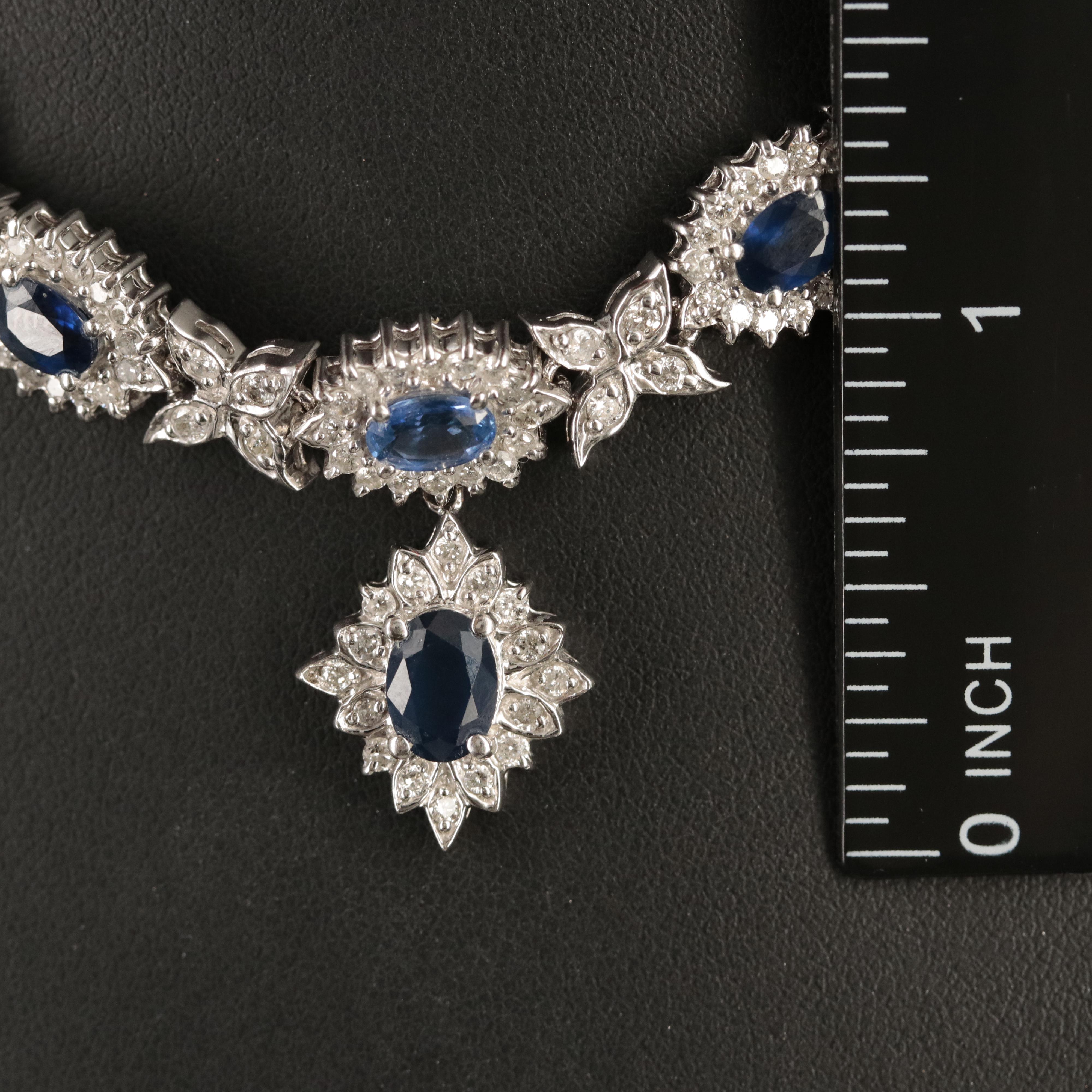14K Sapphire and 3.02 CTW Diamond Necklace