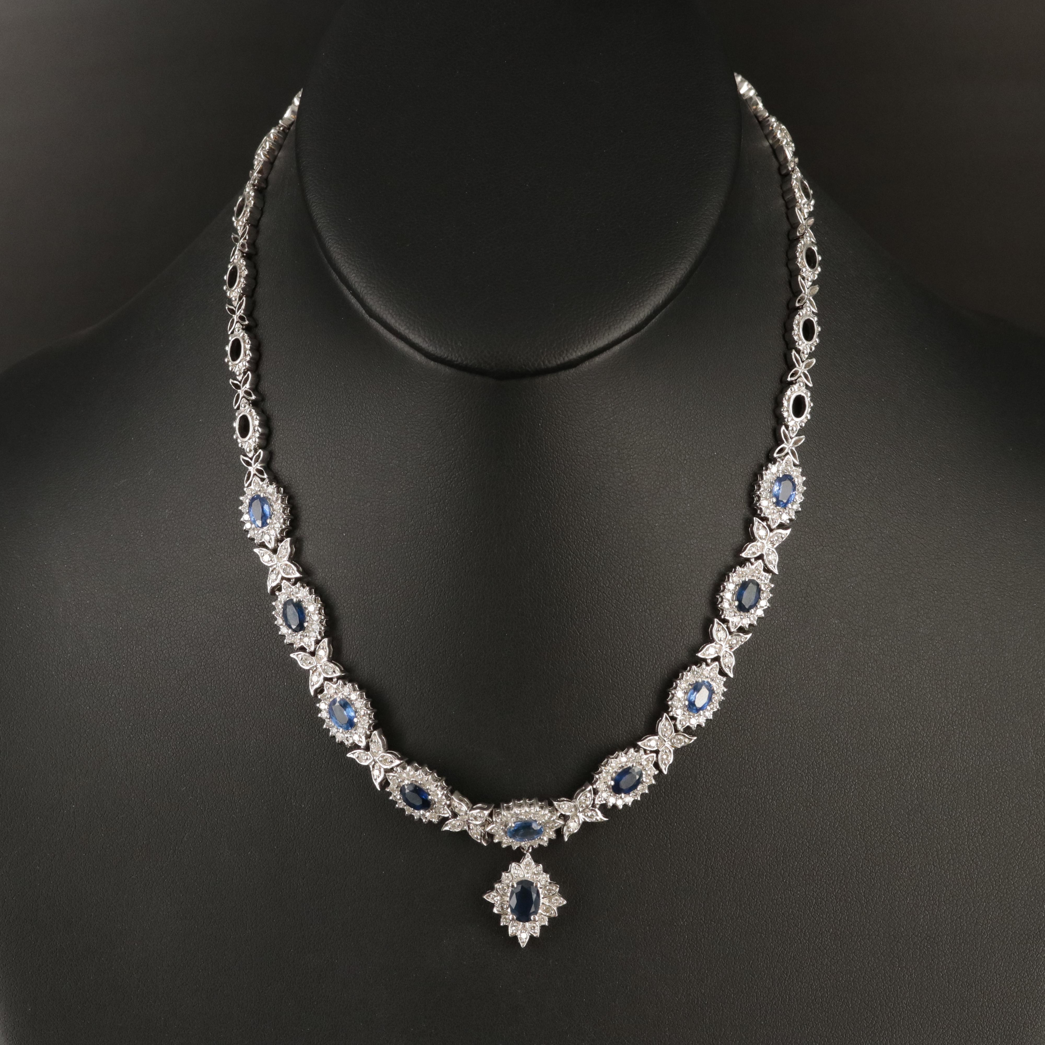 14K Sapphire and 3.02 CTW Diamond Necklace