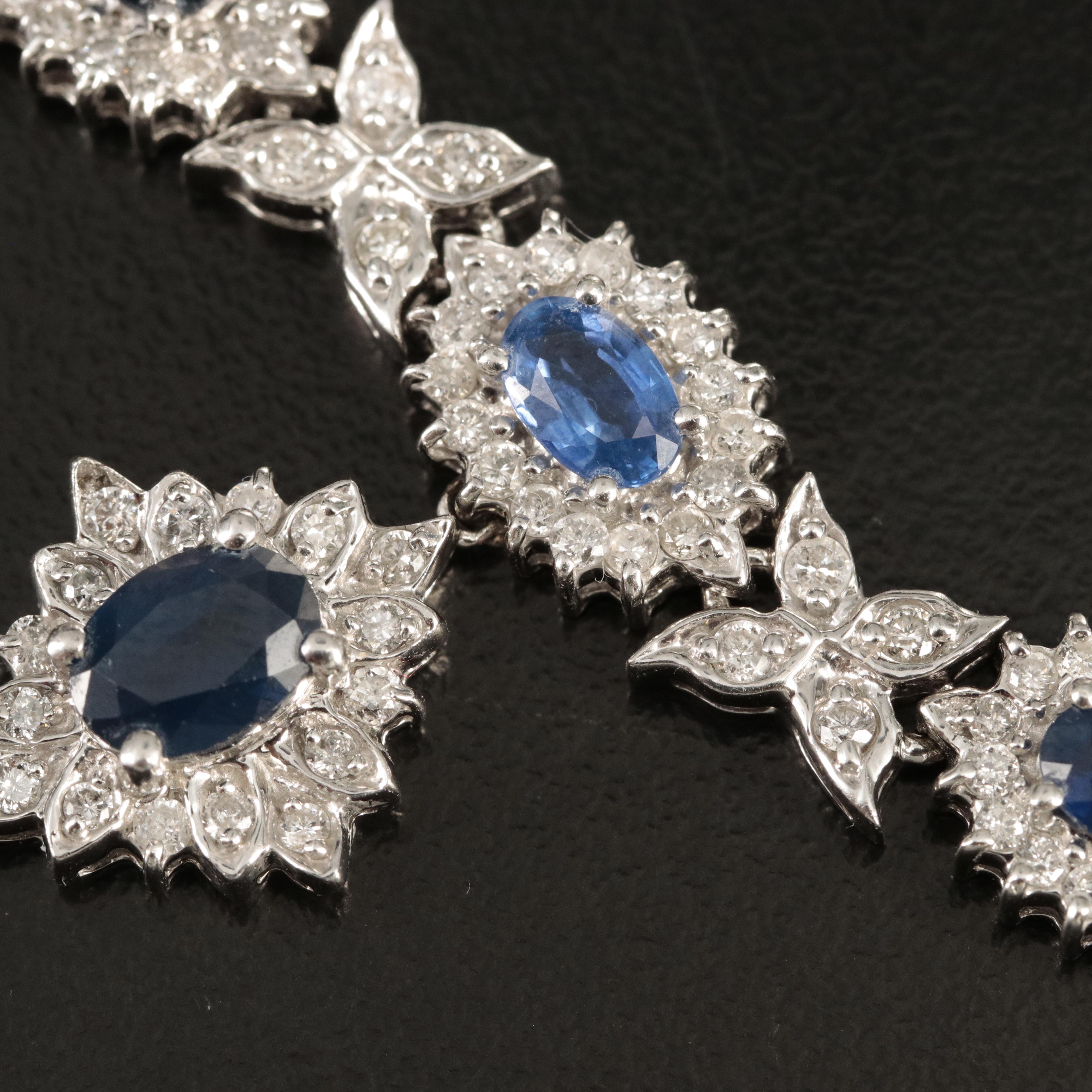 14K Sapphire and 3.02 CTW Diamond Necklace