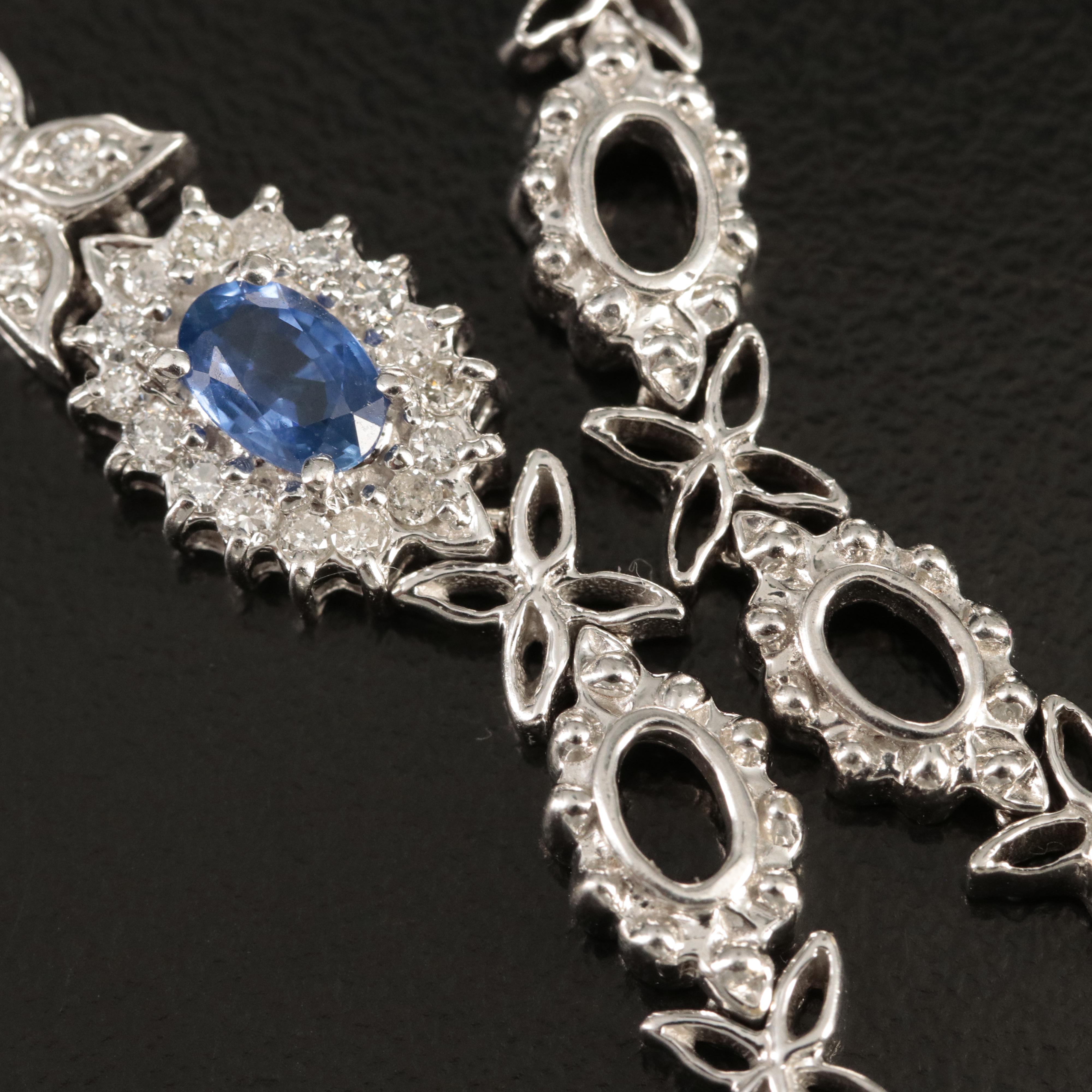 14K Sapphire and 3.02 CTW Diamond Necklace