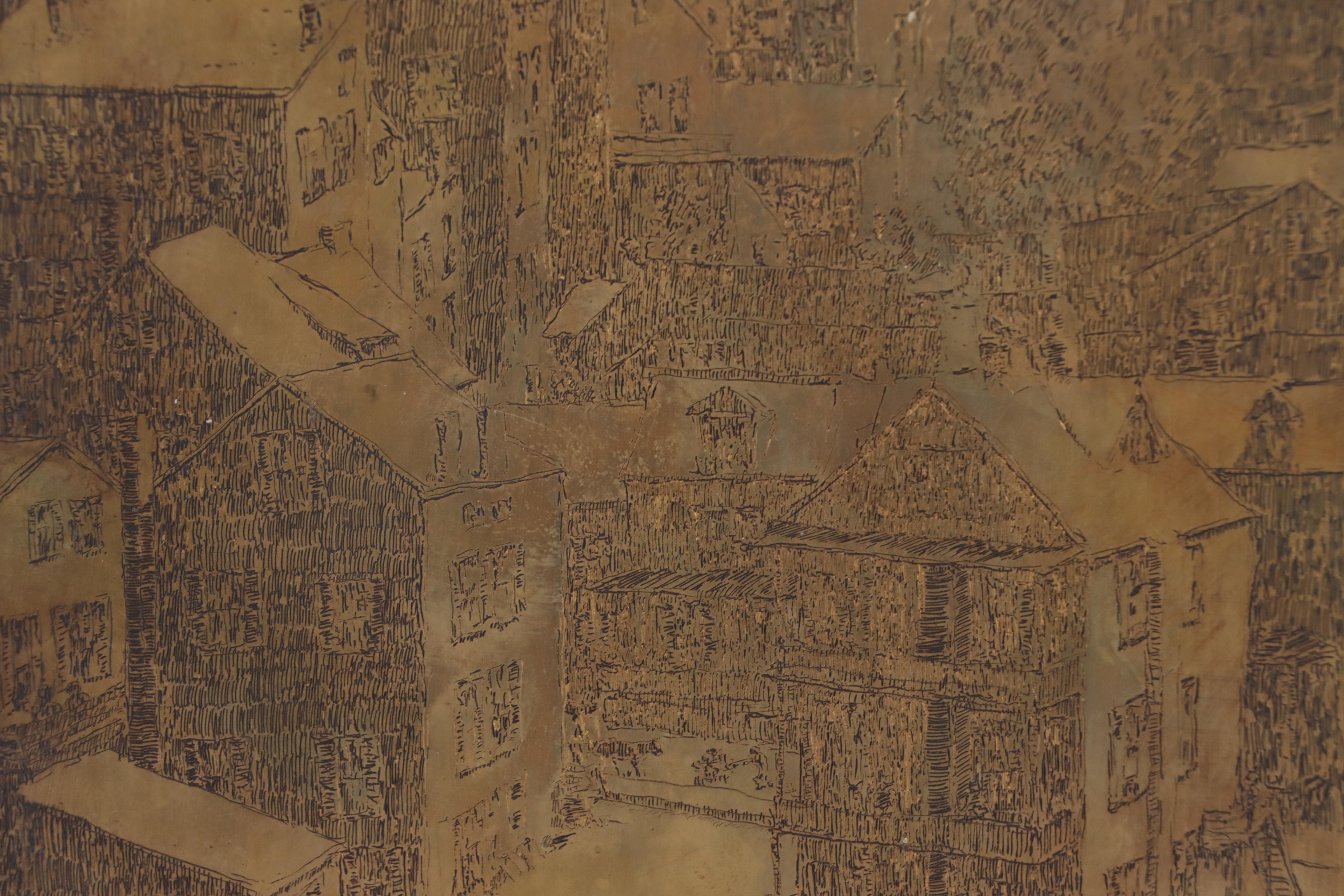 Edward Hurley Etched Copper Plate of Mt. Adams "Immaculata Chruch," 1915