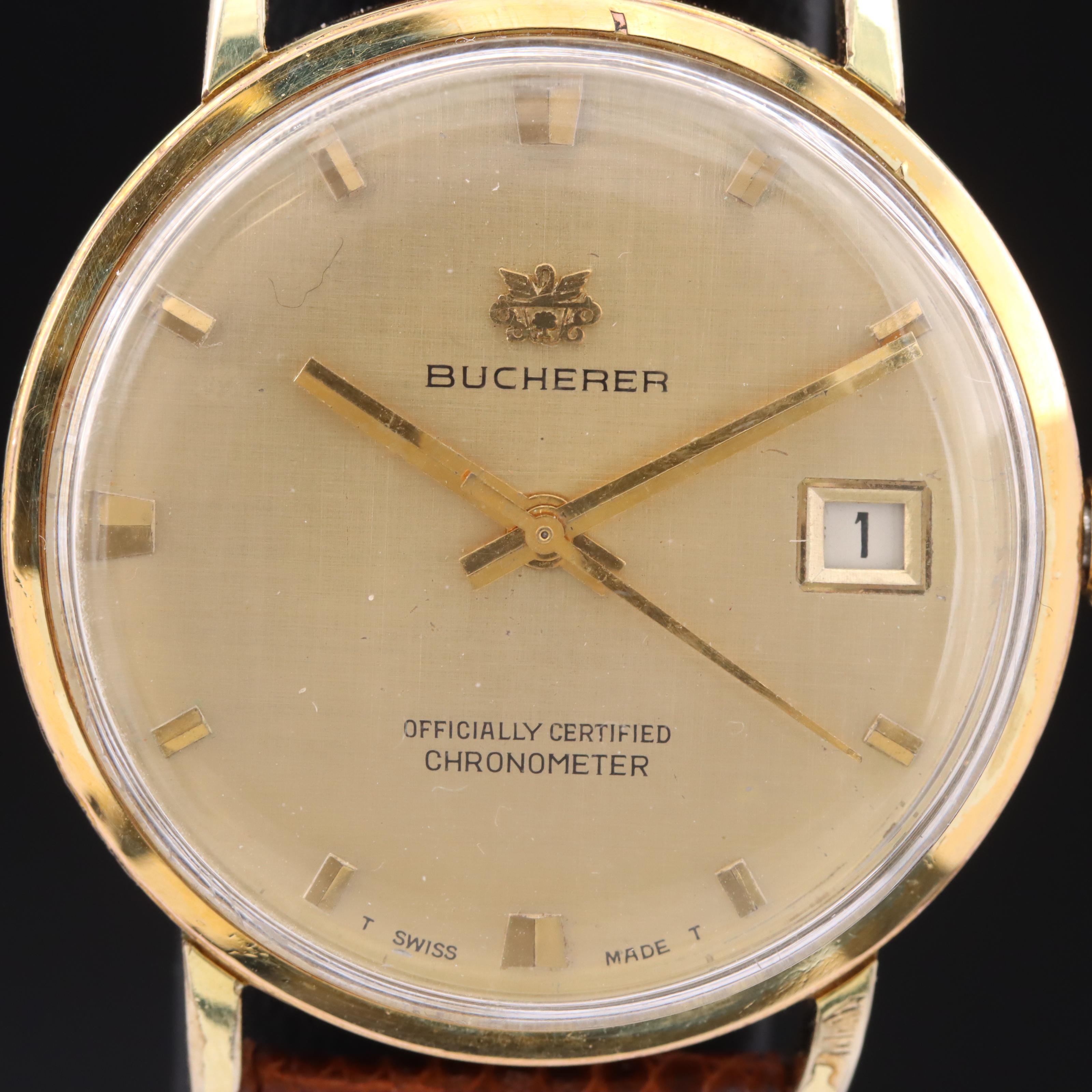 Swiss Bucherer Date Officially Certified Chronometer Watch