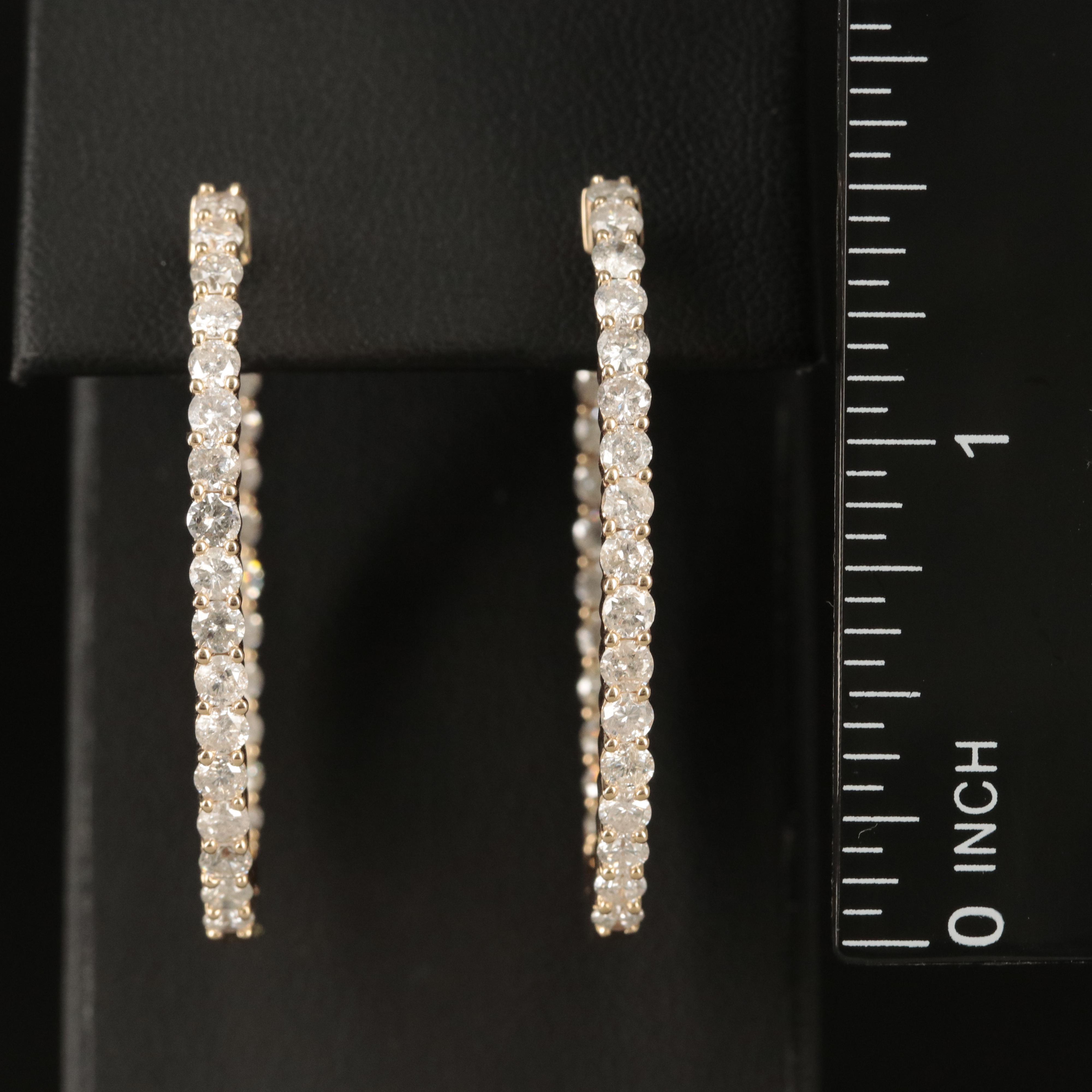 14K 4.51 CTW Diamond Inside-Out Hoop Earrings