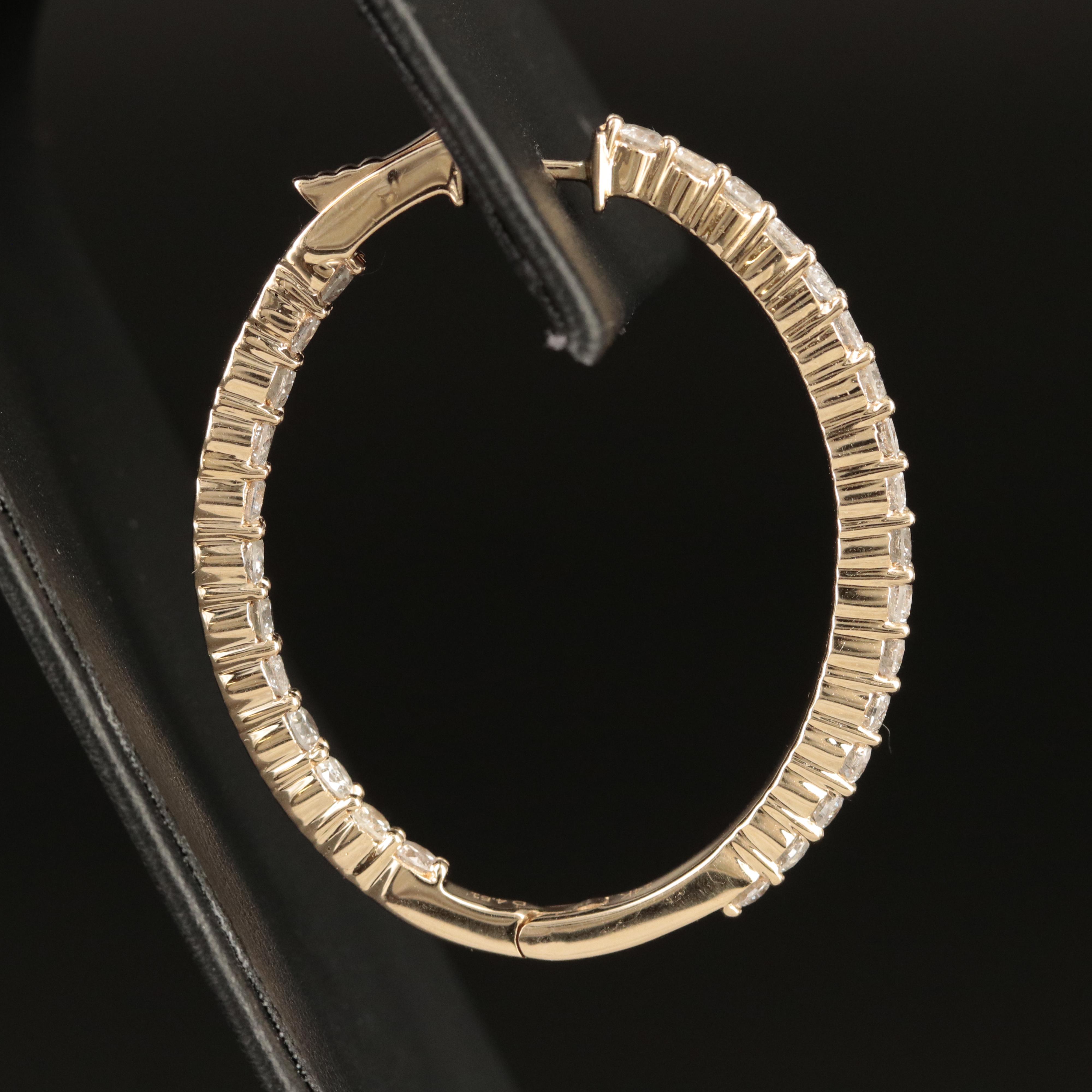14K 4.51 CTW Diamond Inside-Out Hoop Earrings
