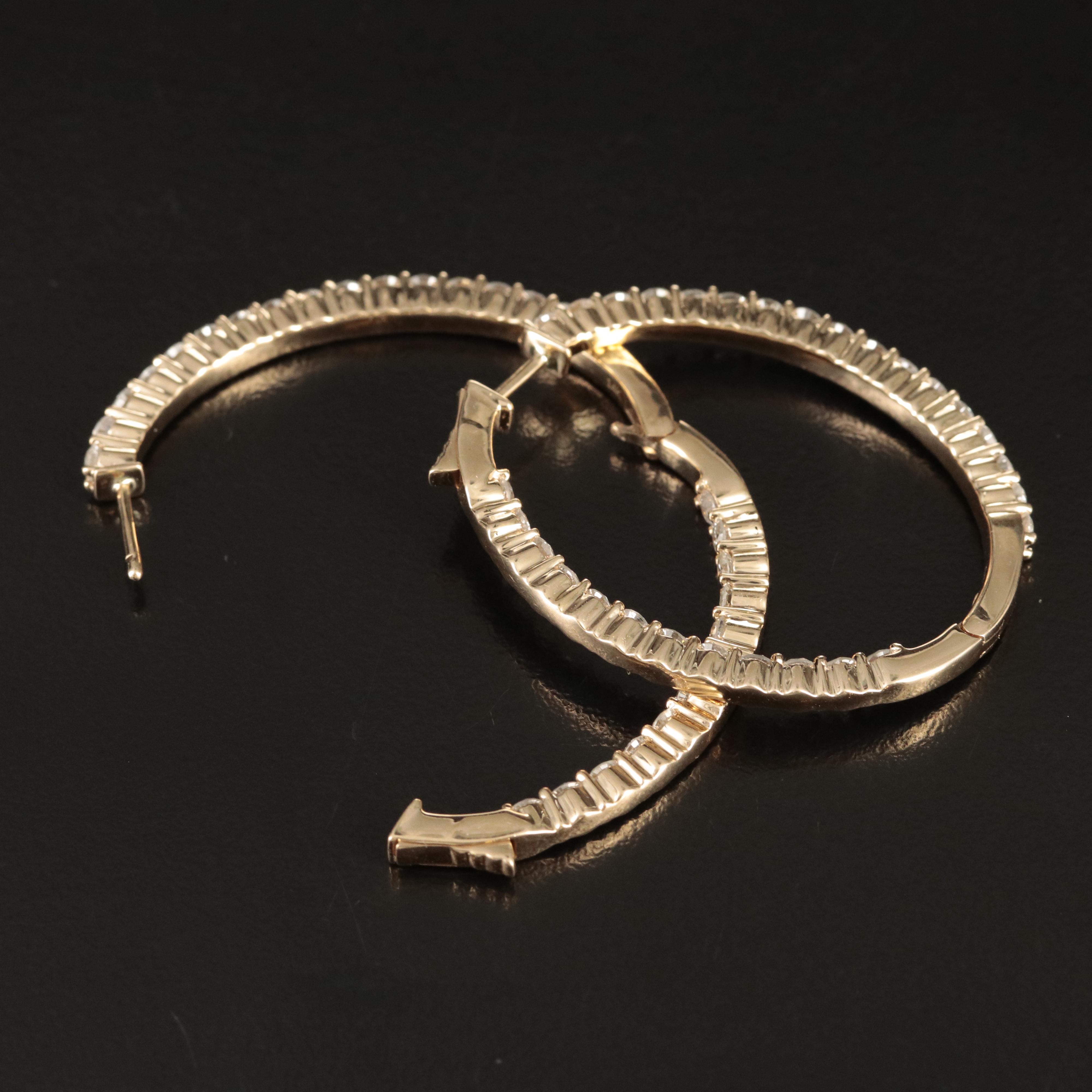 14K 4.51 CTW Diamond Inside-Out Hoop Earrings