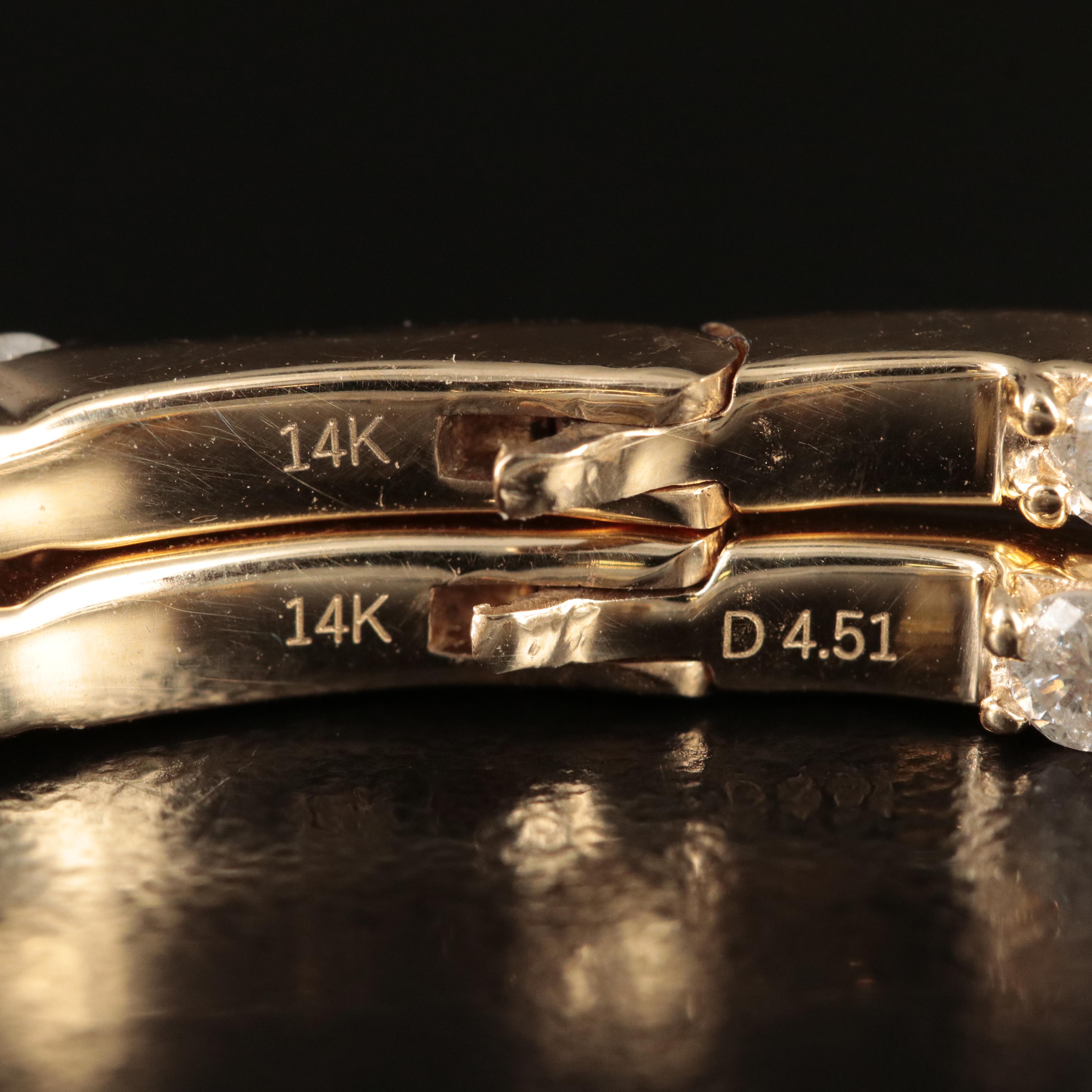 14K 4.51 CTW Diamond Inside-Out Hoop Earrings