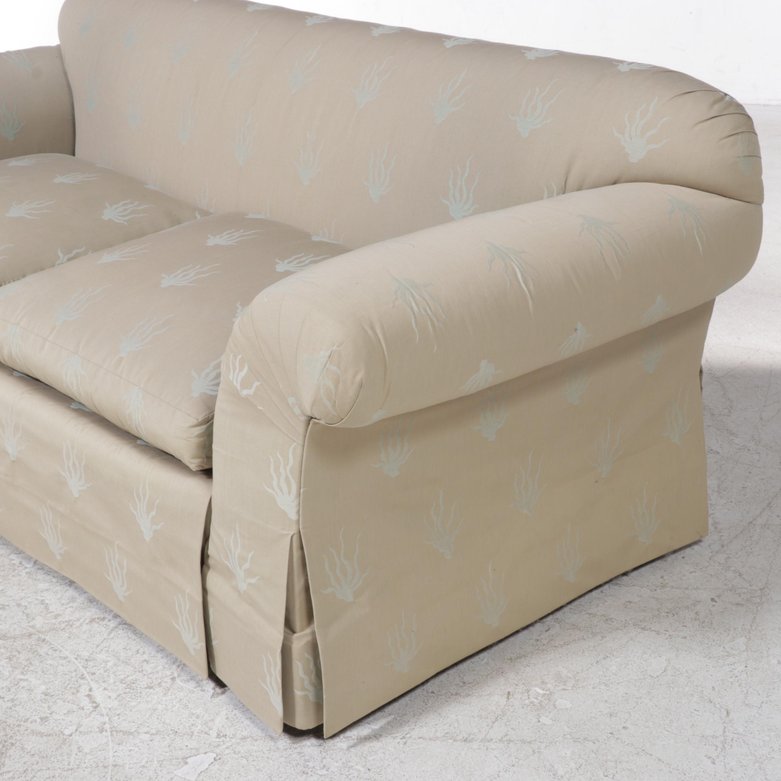Custom-Upholstered Roll-Arm Two-Seat Sofa