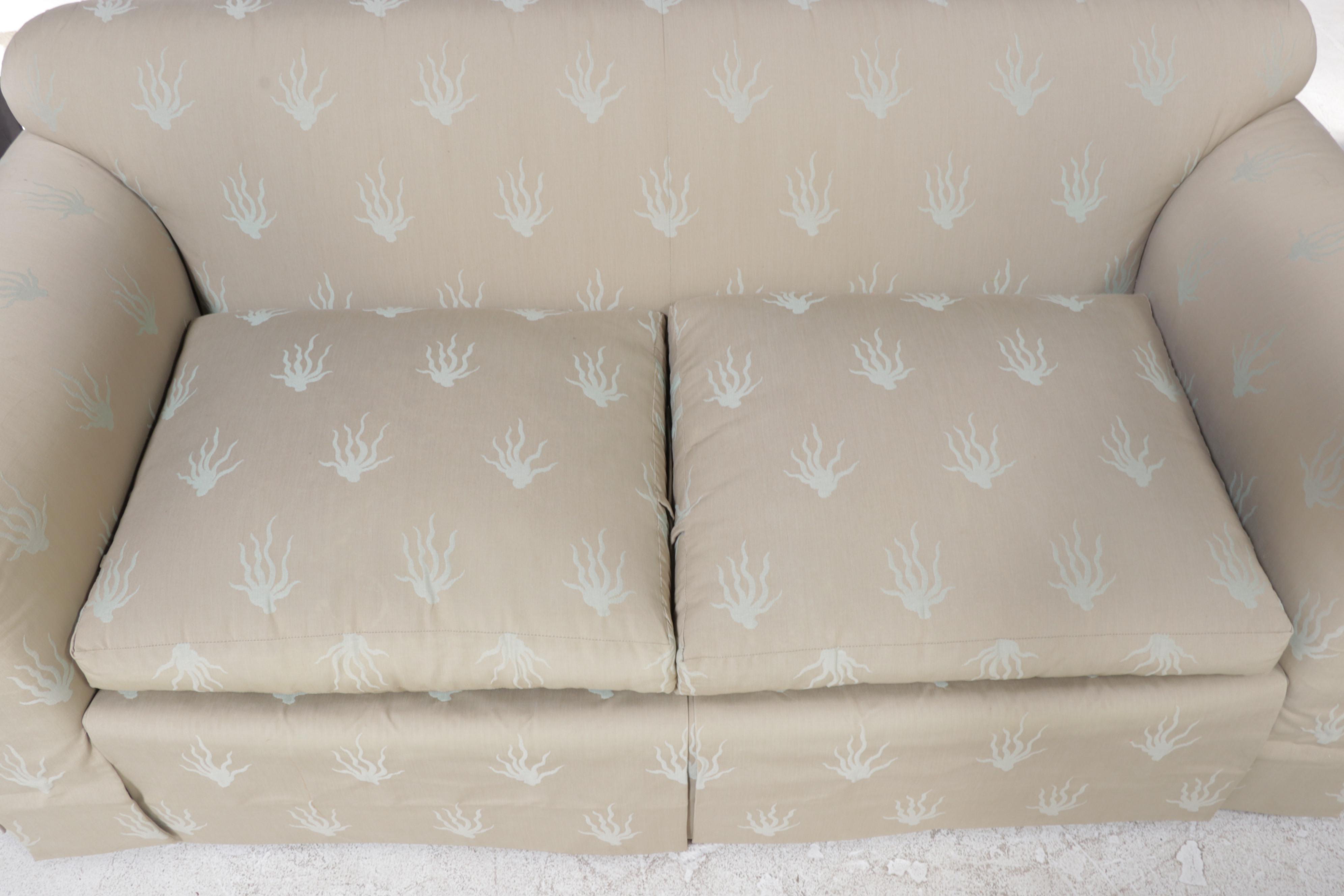 Custom-Upholstered Roll-Arm Two-Seat Sofa