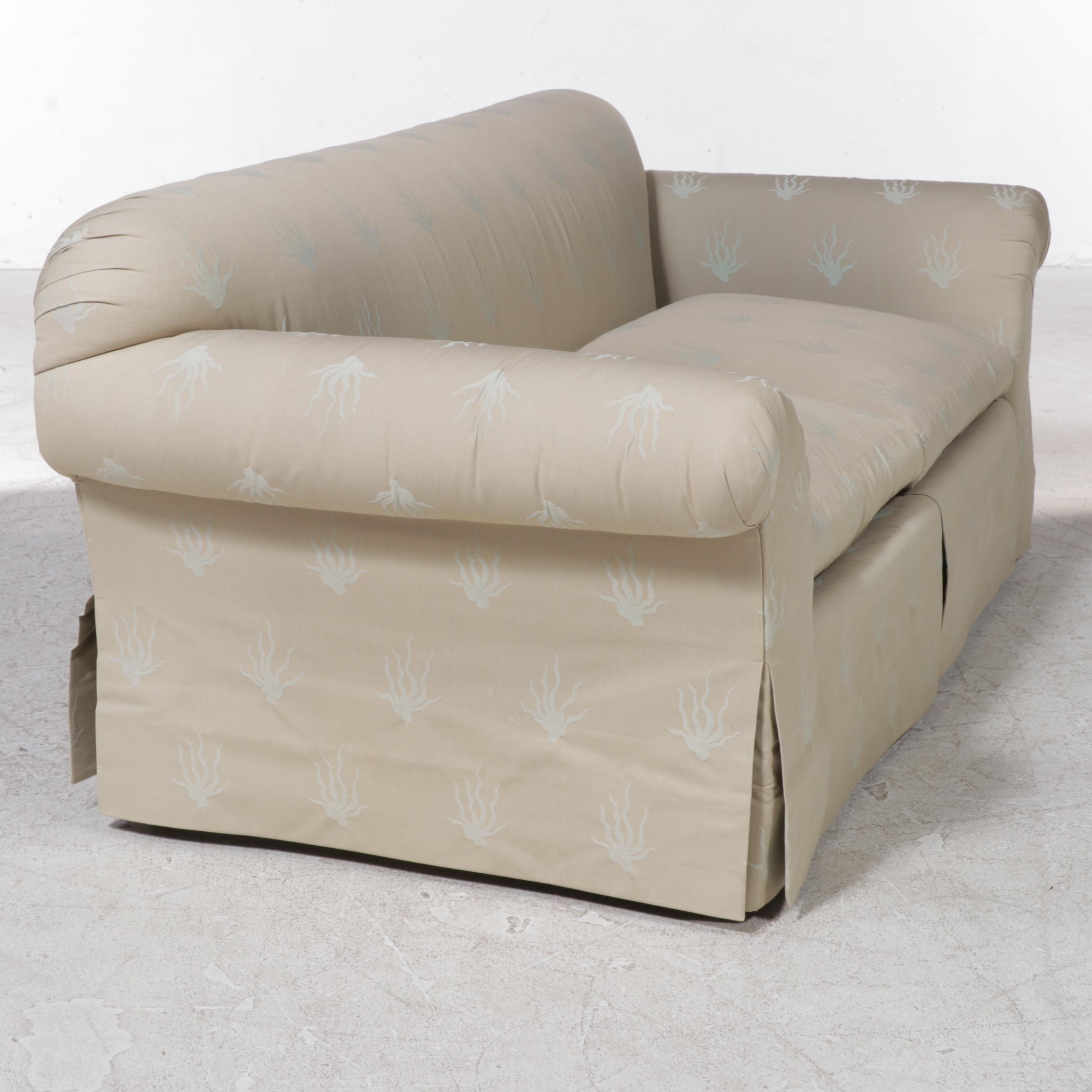 Custom-Upholstered Roll-Arm Two-Seat Sofa