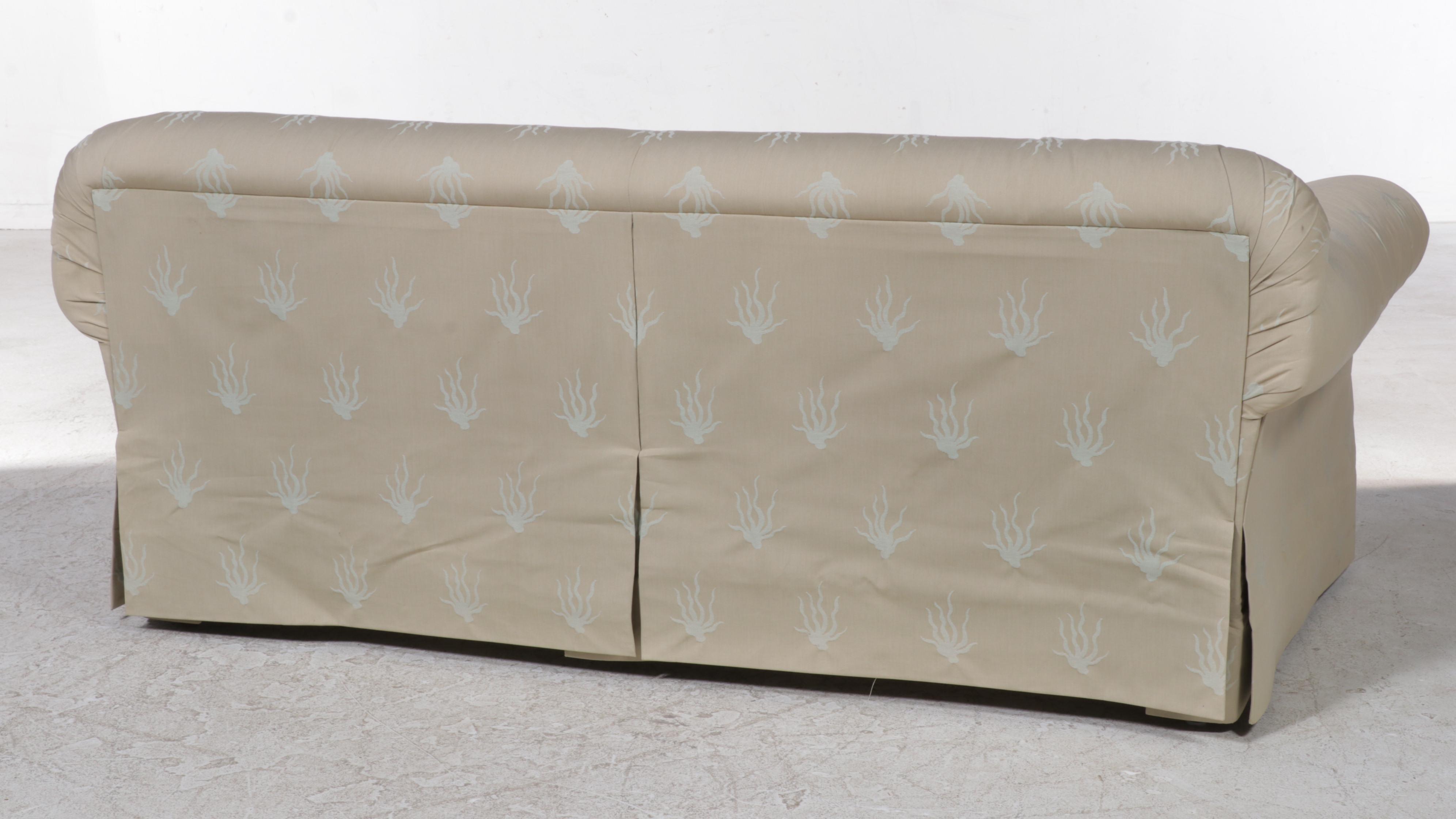 Custom-Upholstered Roll-Arm Two-Seat Sofa