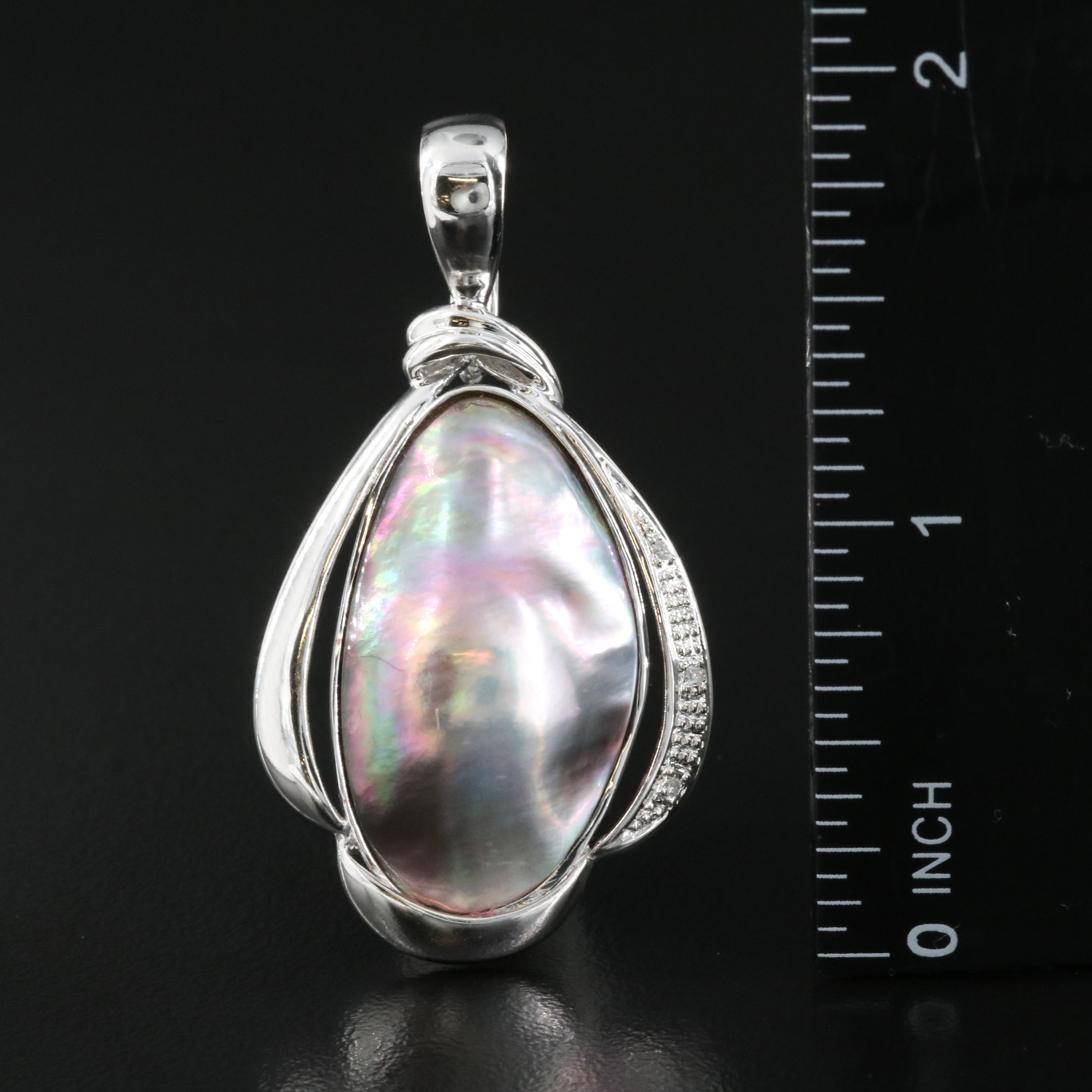 14K Pearl and Diamond Enhancer Pendant