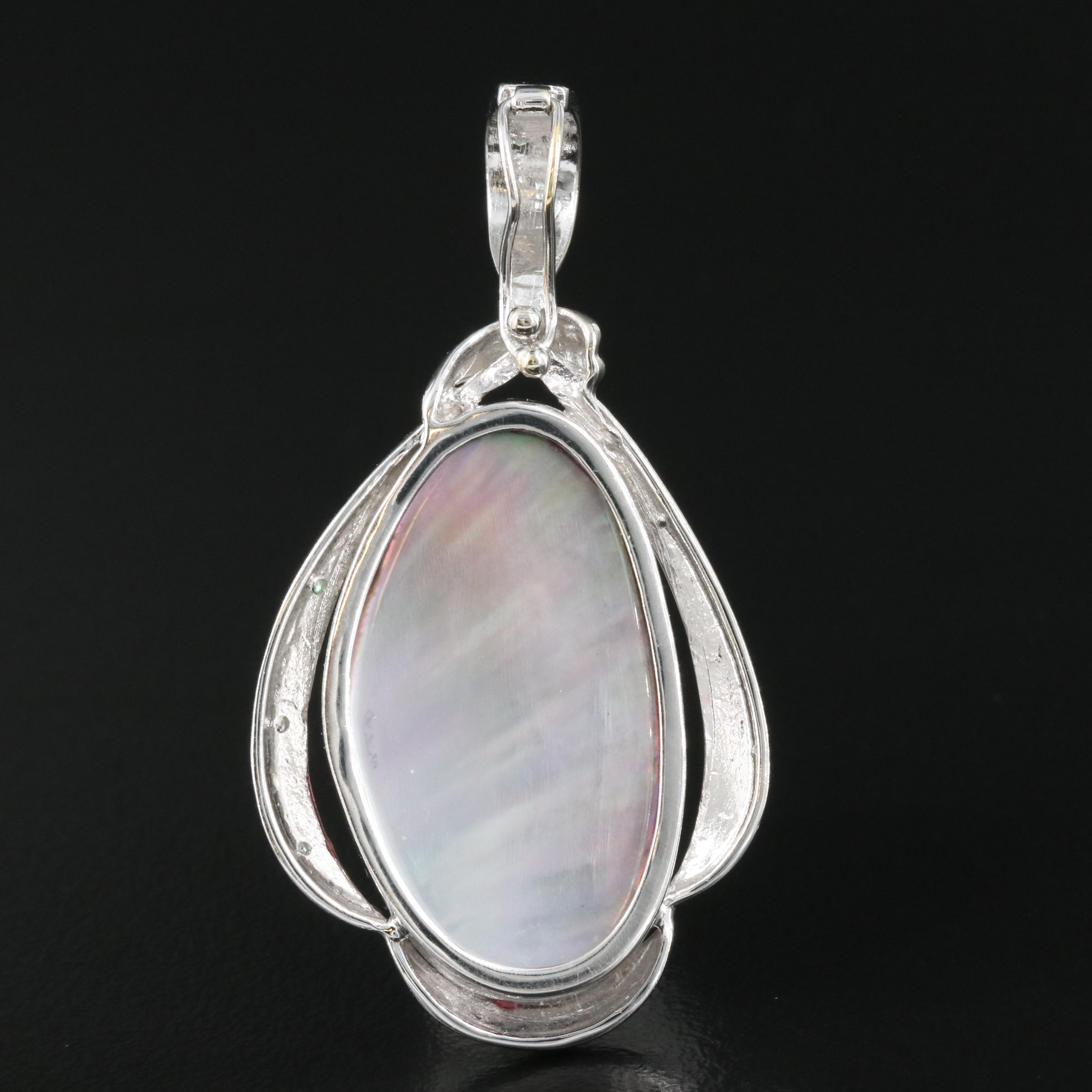 14K Pearl and Diamond Enhancer Pendant