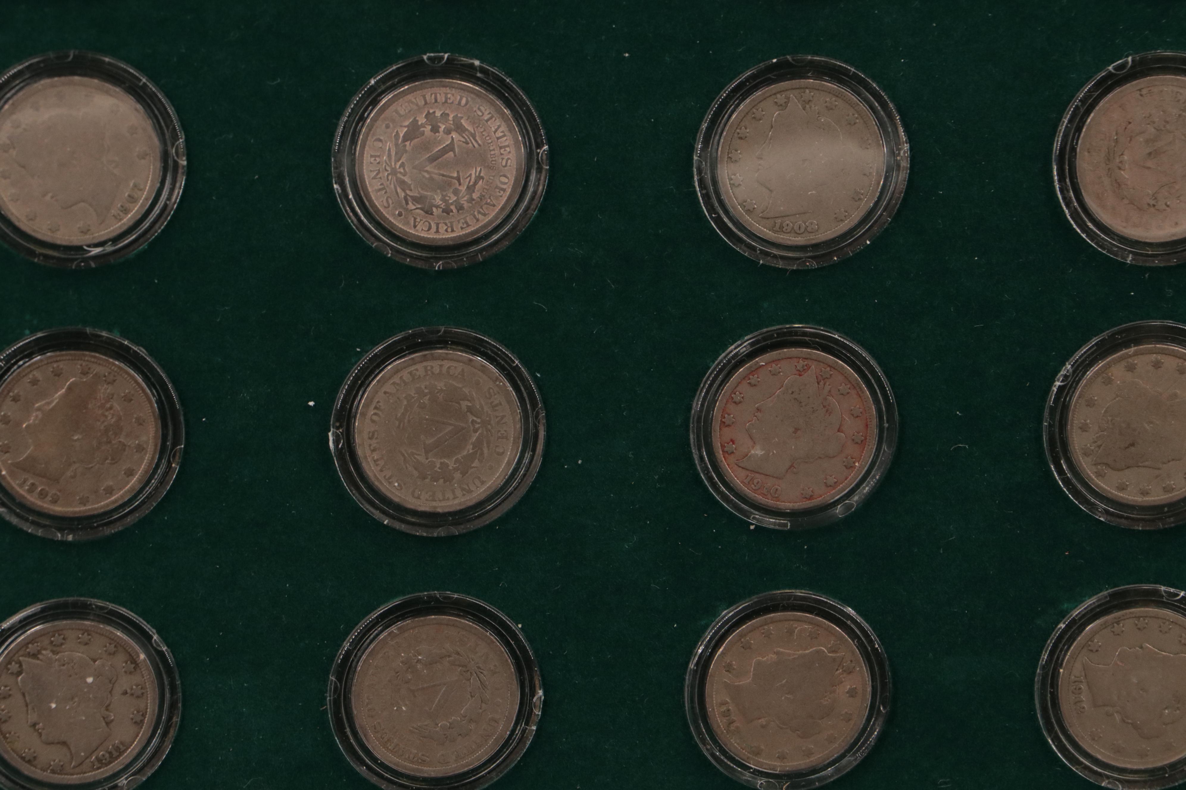 Two Collections of American Type Coins, Liberty Nickels and Mercury Dimes