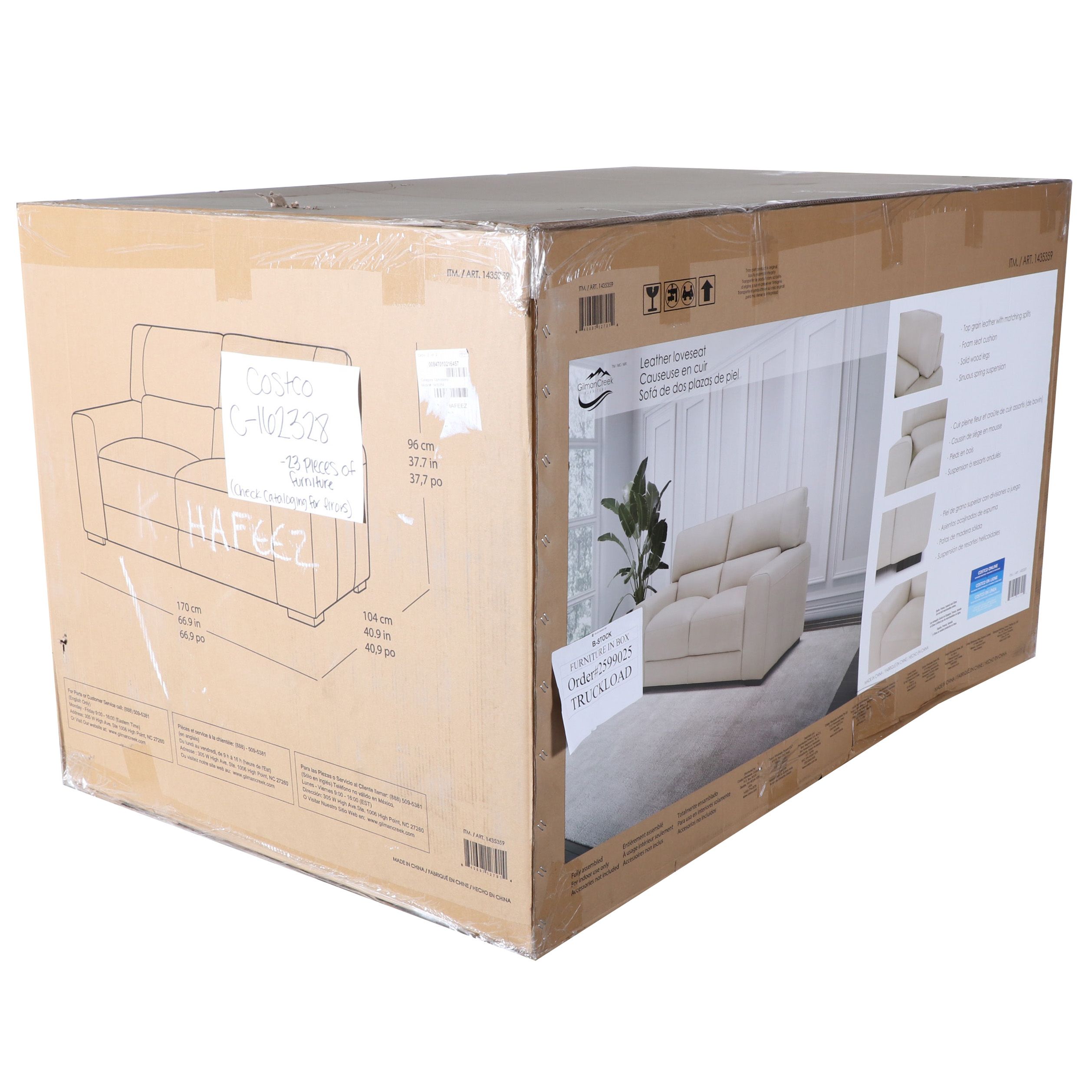 Gilman Creek Furniture Rawlins Leather Loveseat