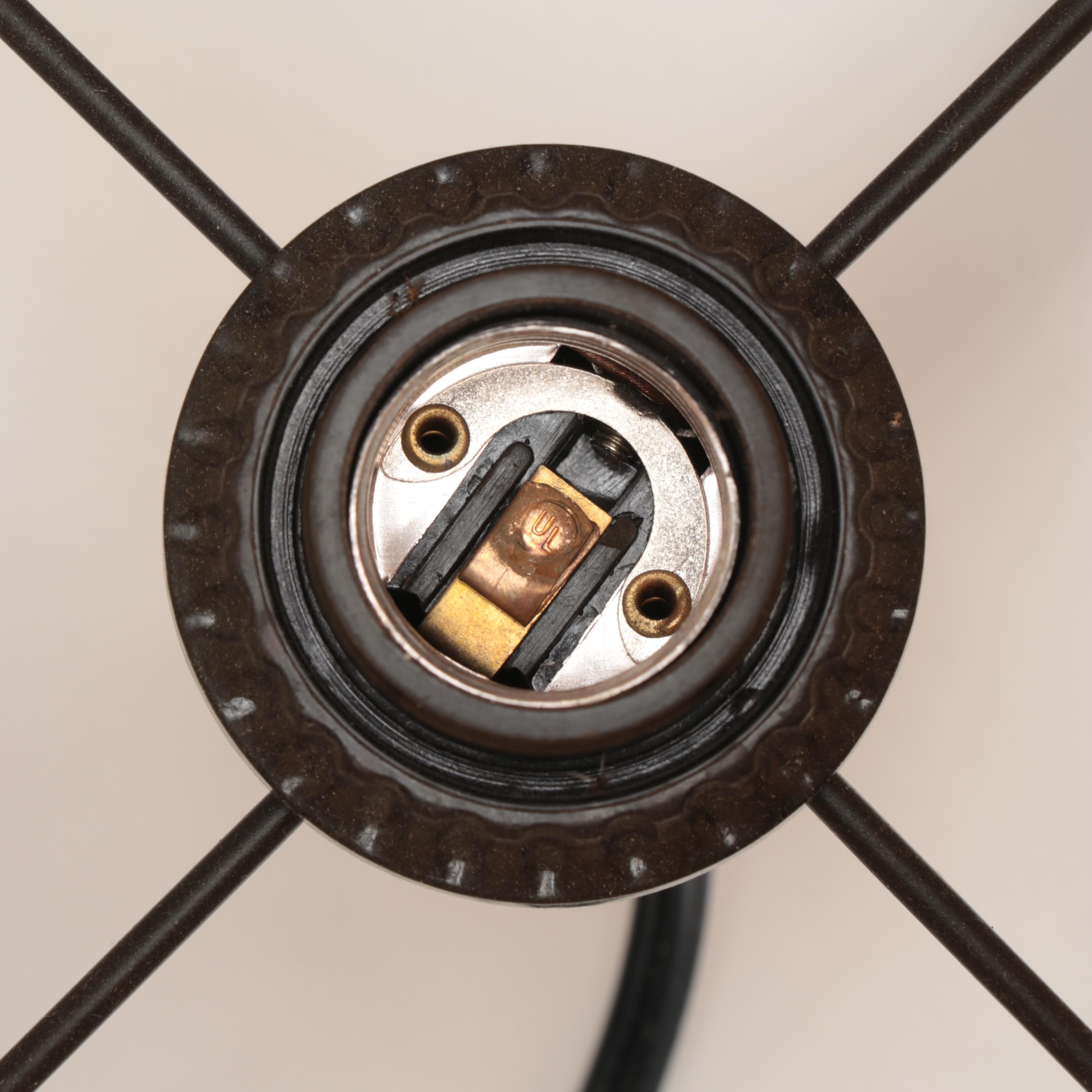 Pair of Contemporary Lithophane Type Lamps with Bamboo and Grass Panels