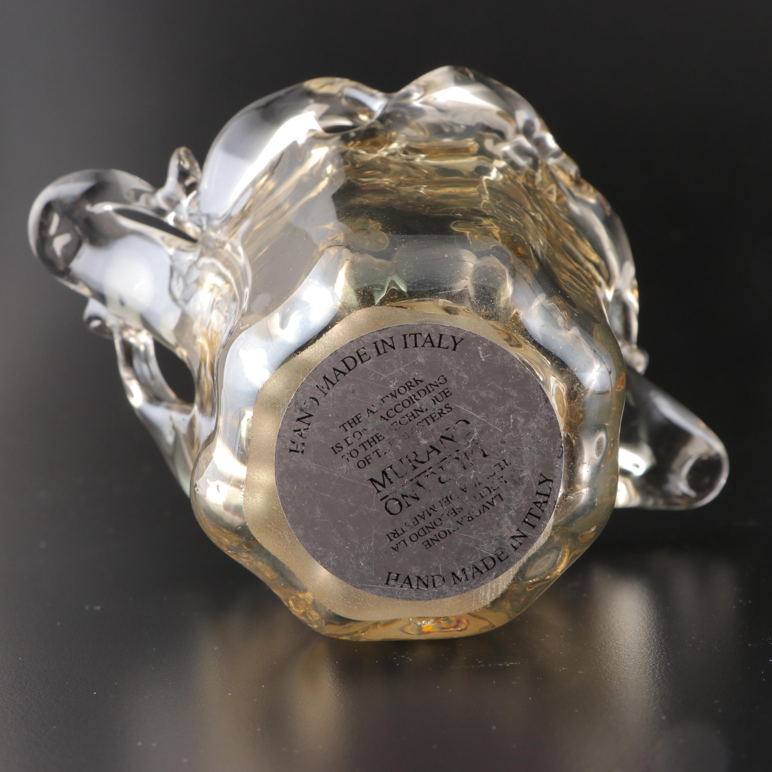 Vincenzo Nason Murano Polar Bear and White Cristal Vase