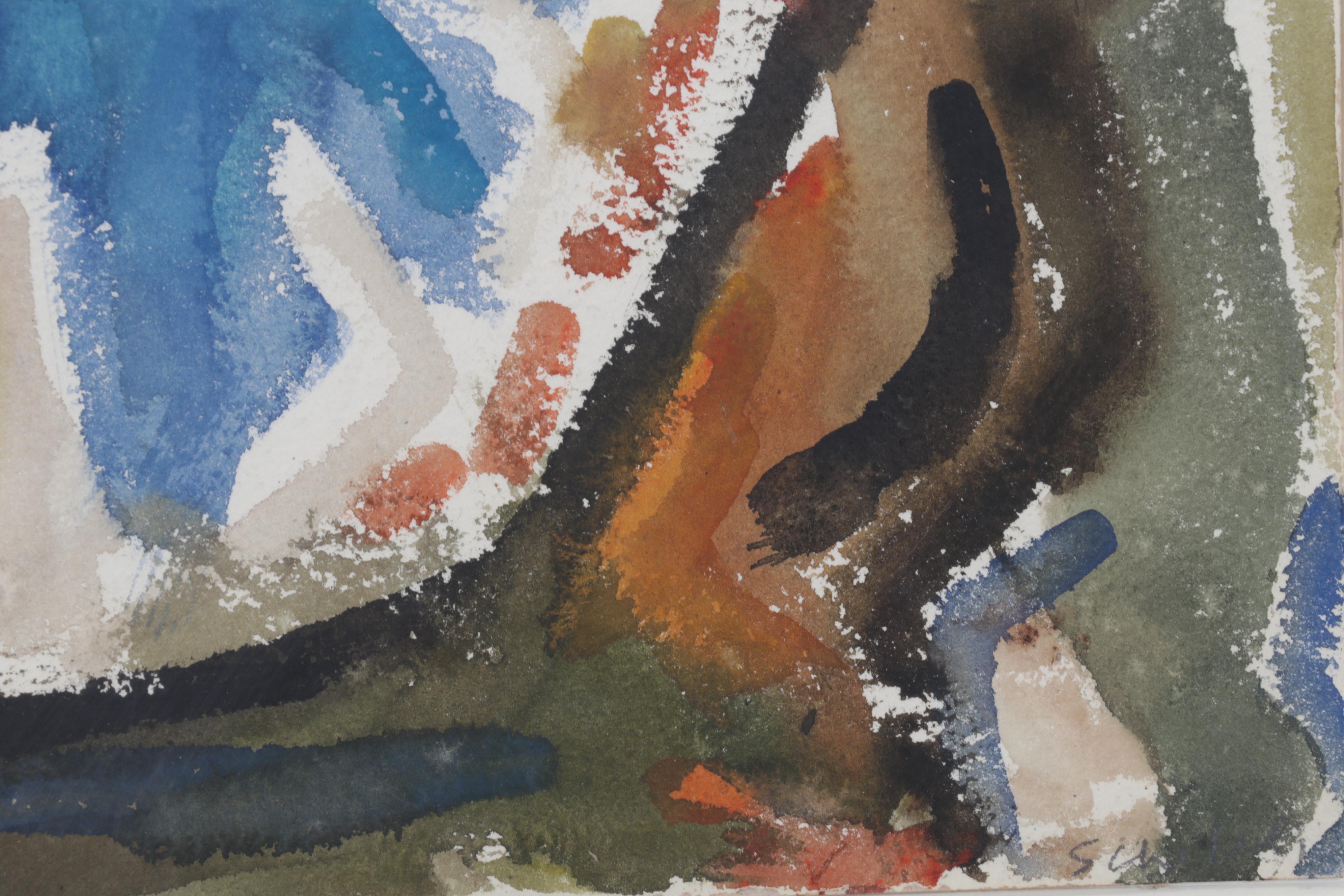 Sidney Chafetz Acrylic Painting "French Landscape I," 1948