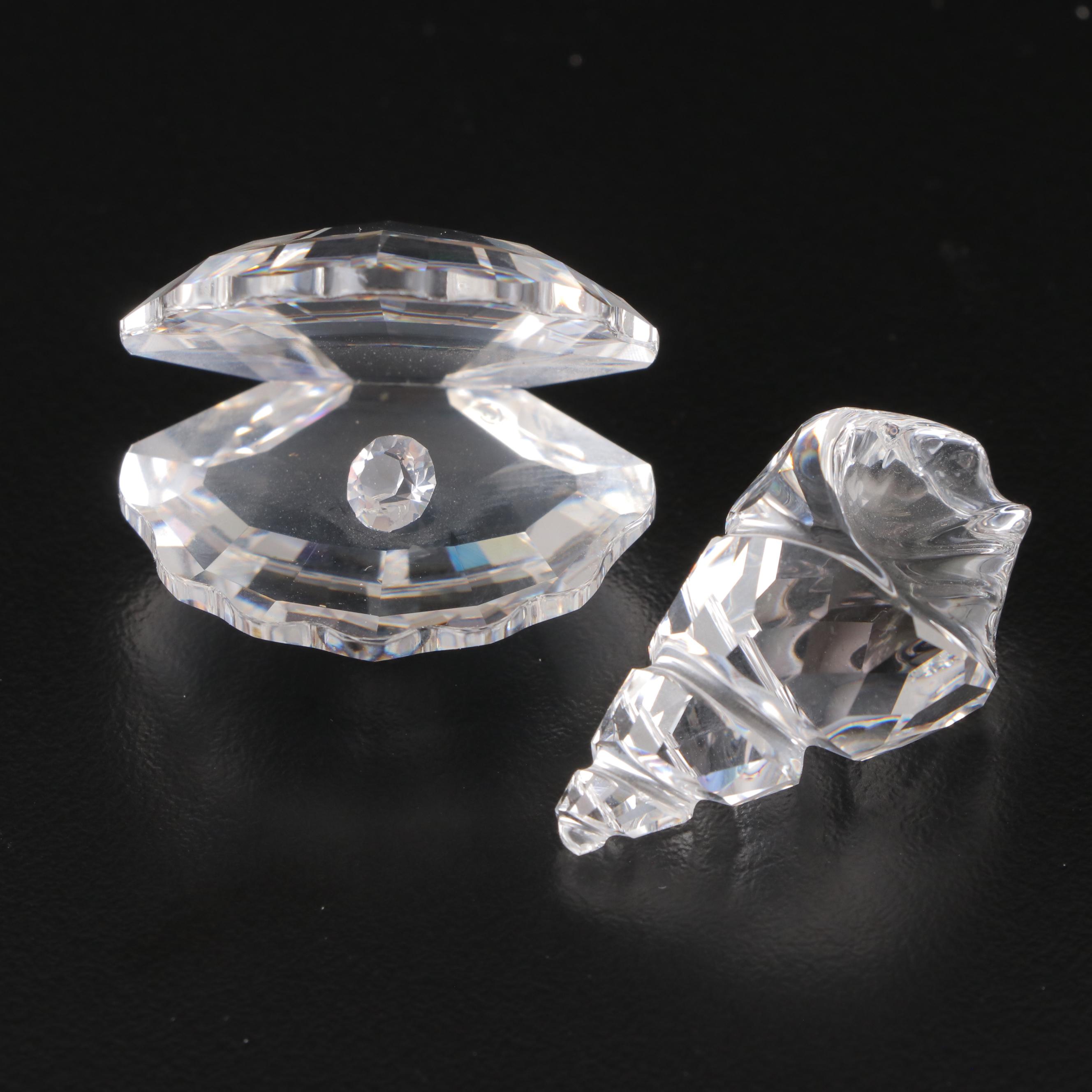 Swarovski Crystal Hummingbird and Maritime Trio Crystal Figurines in Packaging