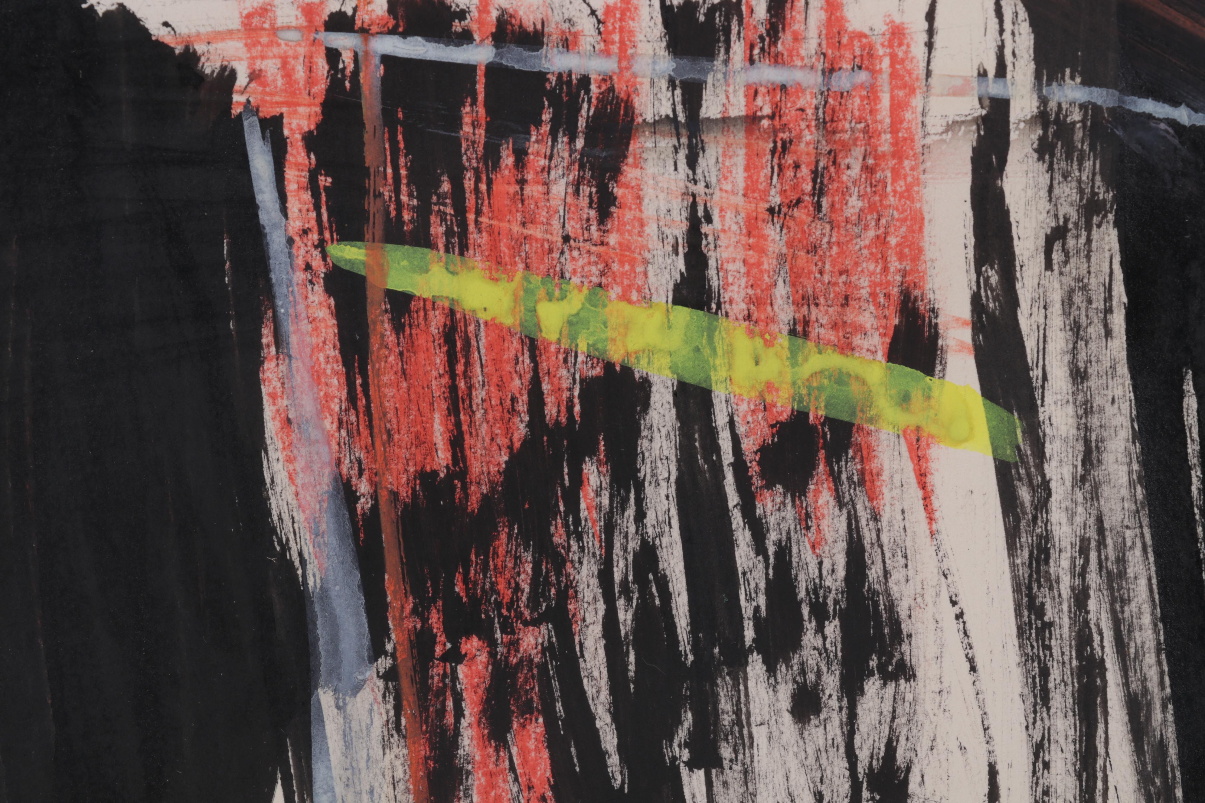 Sidney Chafetz Acrylic Painting of Abstract Figures, Circa 1990