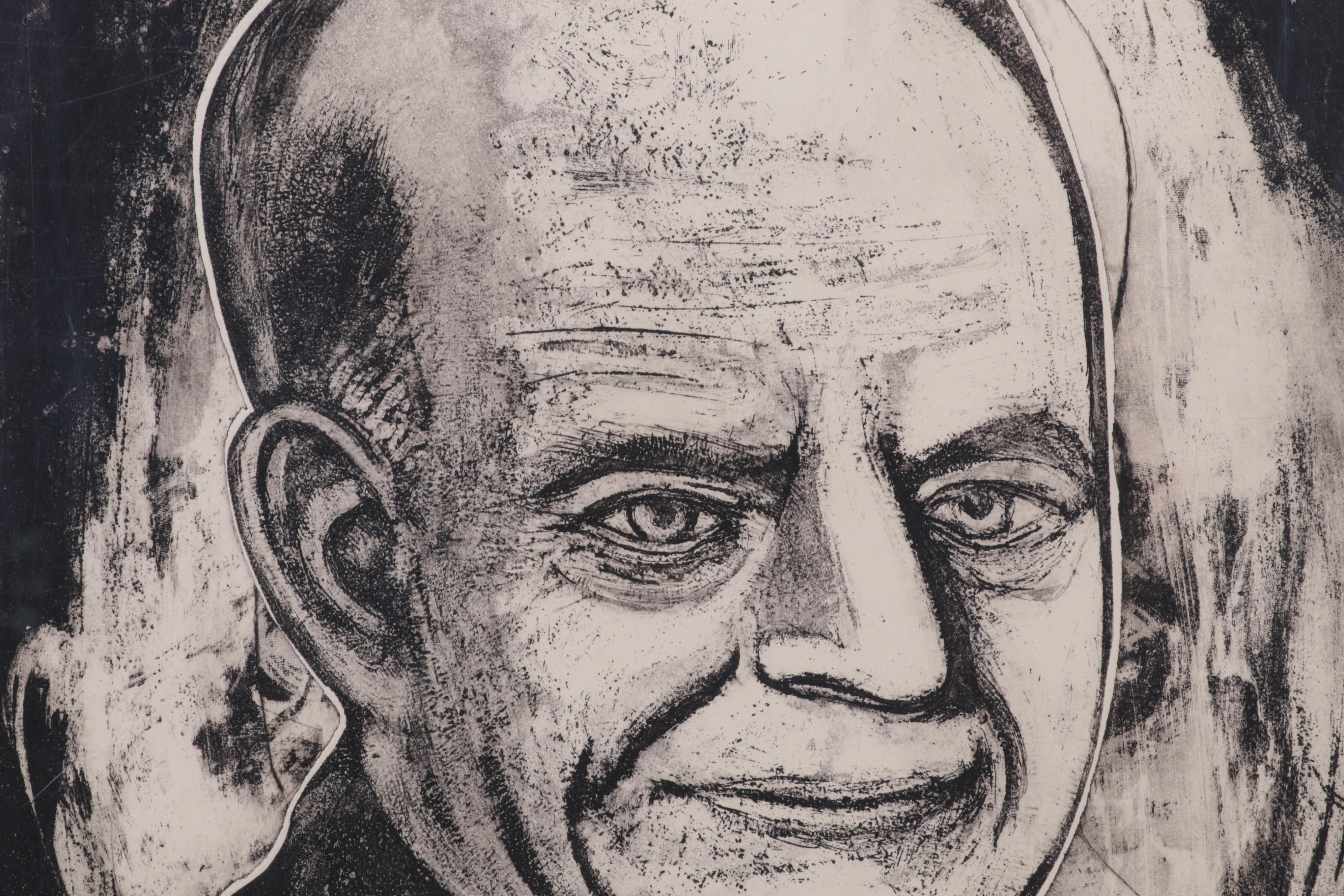 Sidney Chafetz Etching "Bialik," 1978