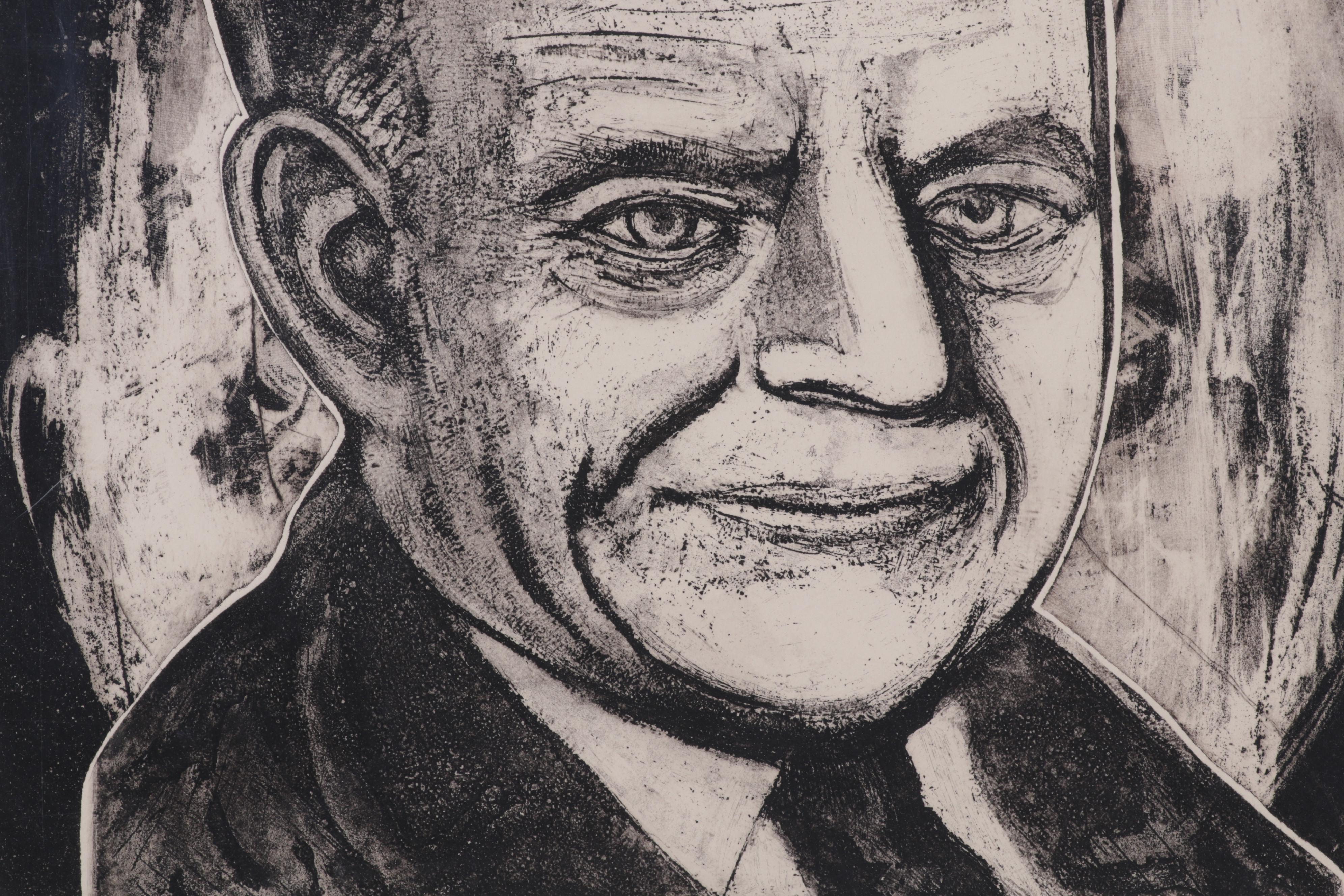 Sidney Chafetz Etching "Bialik," 1978