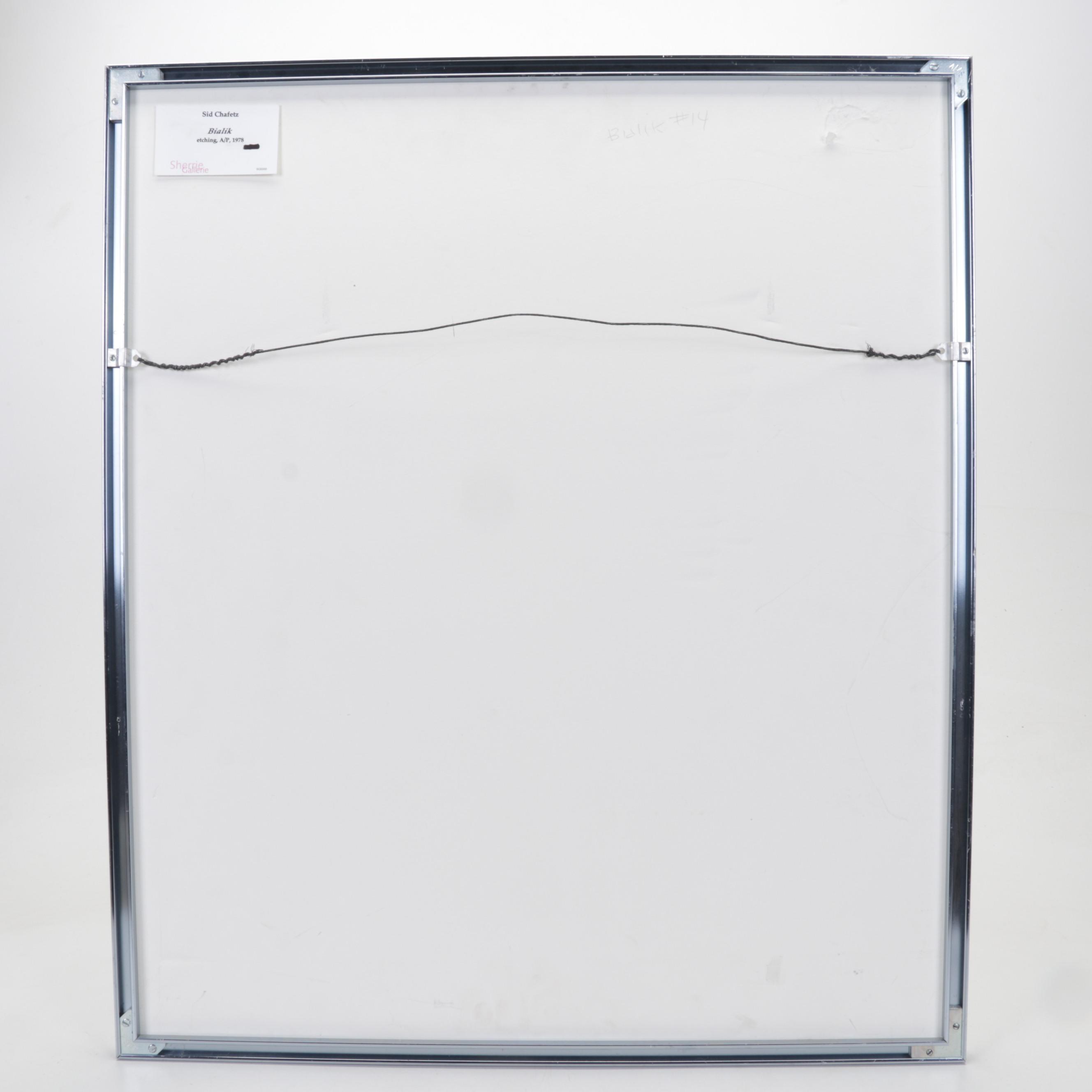 Sidney Chafetz Etching "Bialik," 1978