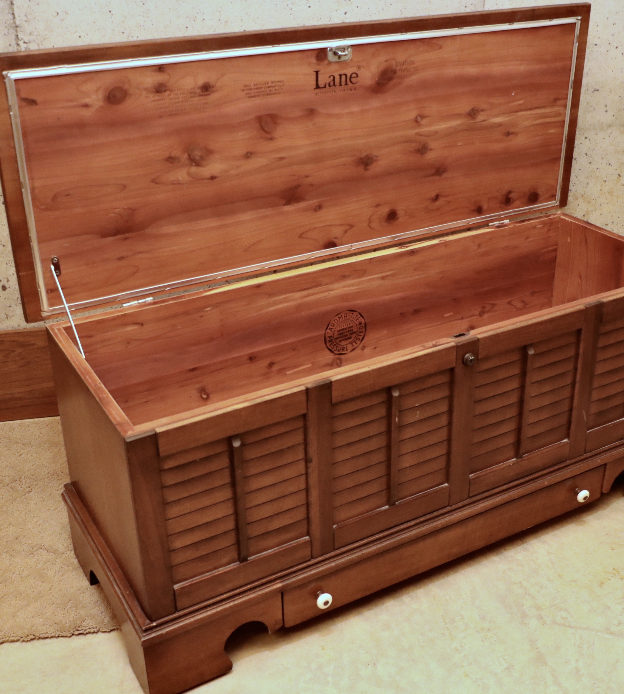 Lane Louvered Front Cedar Lined Blanket Chest