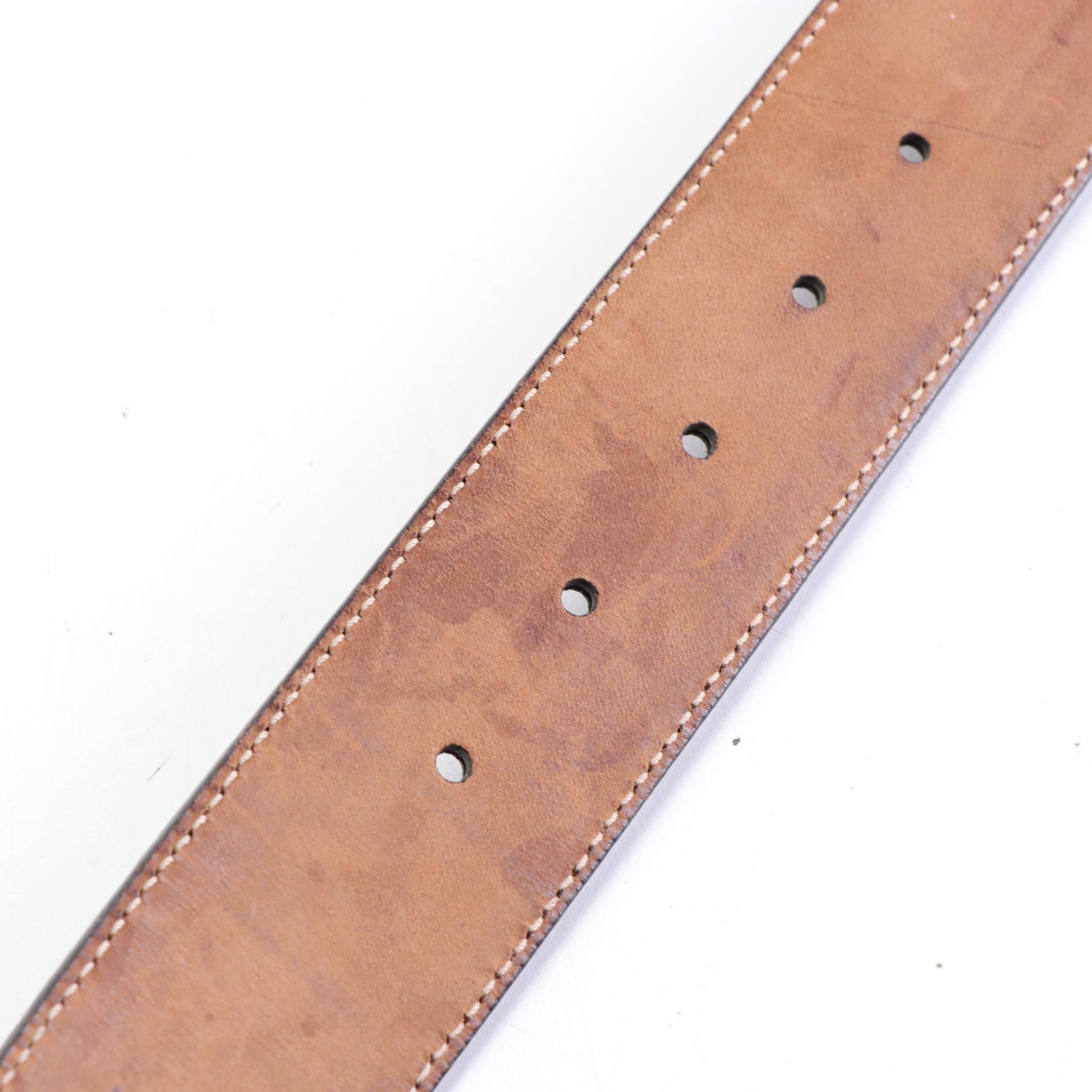 Men's Gucci Black GG Imprime Leather Belt with Interlocking G Buckle