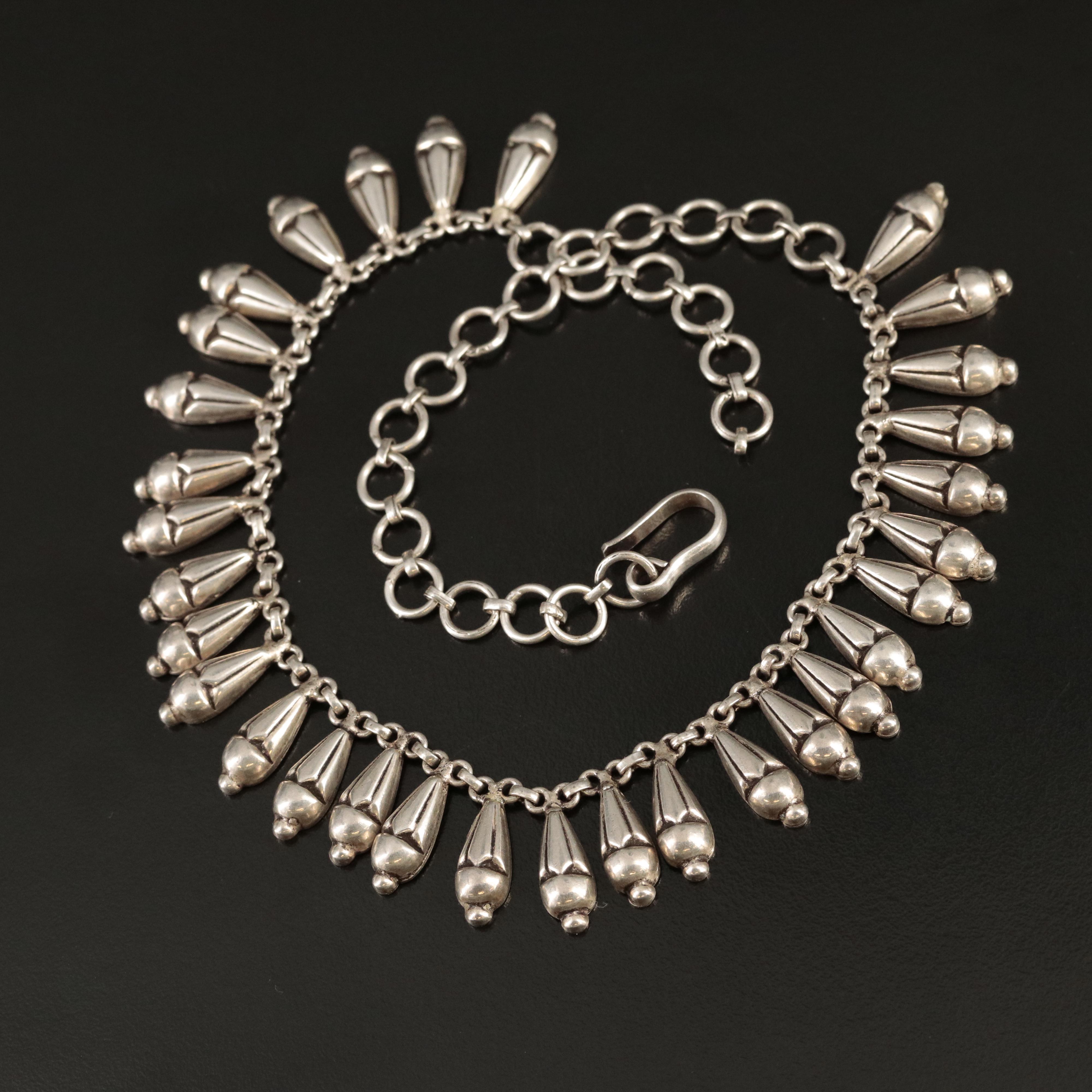 800 Silver Fringe Necklace