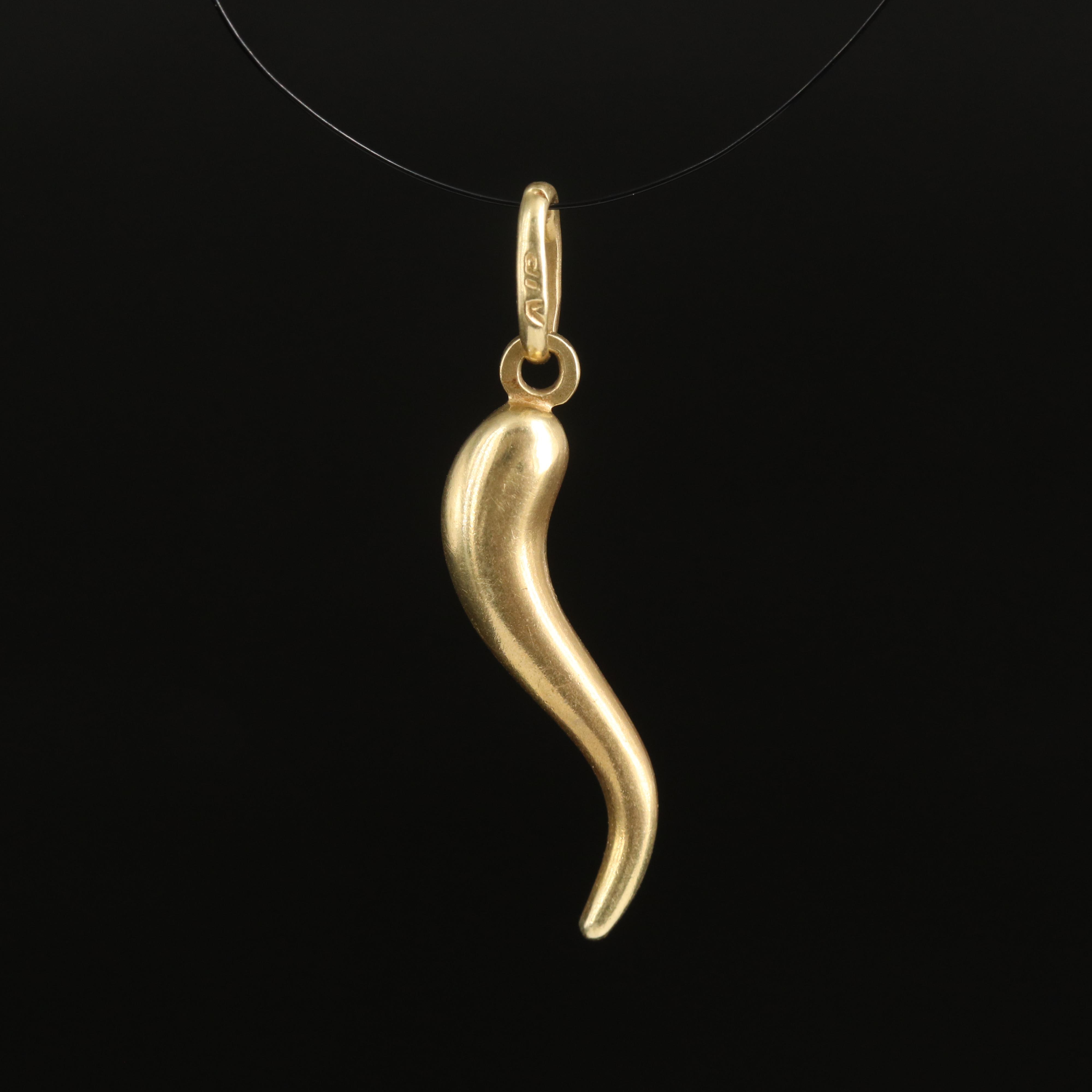 Italian 14K Cornicello Pendant