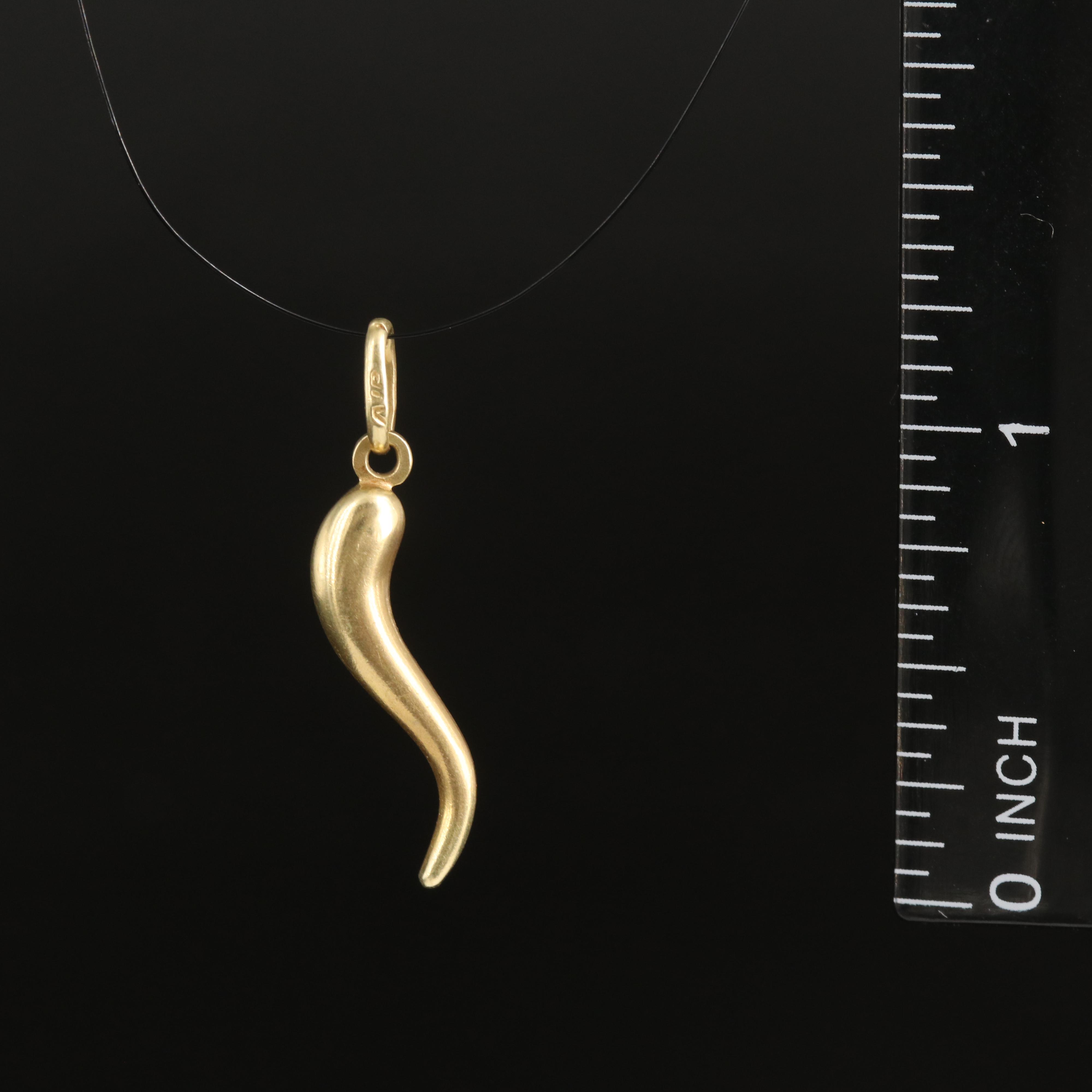 Italian 14K Cornicello Pendant