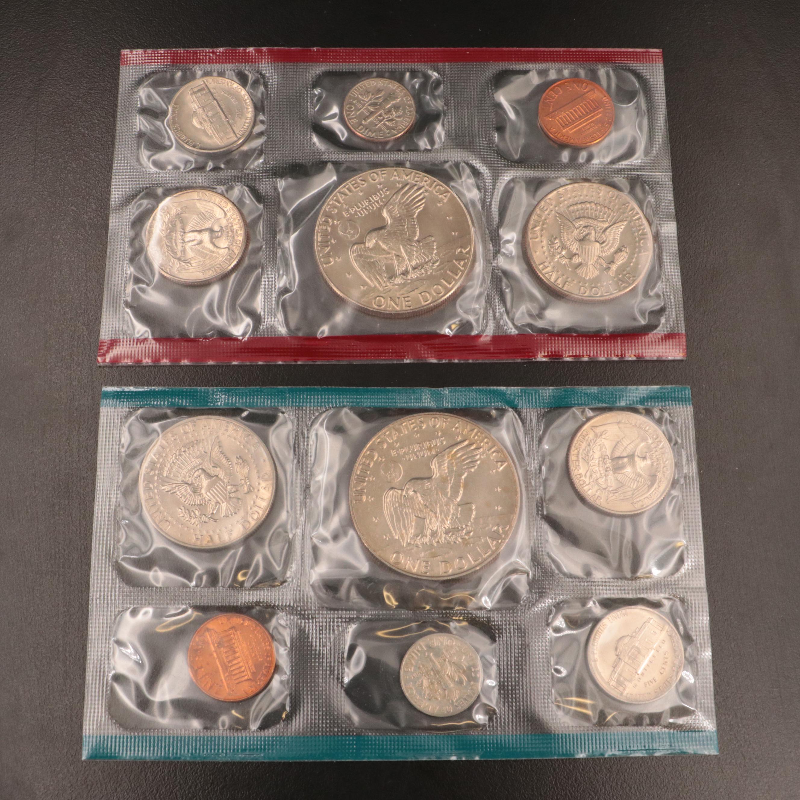 Eight U.S. Mint Sets, 1970s–1980s