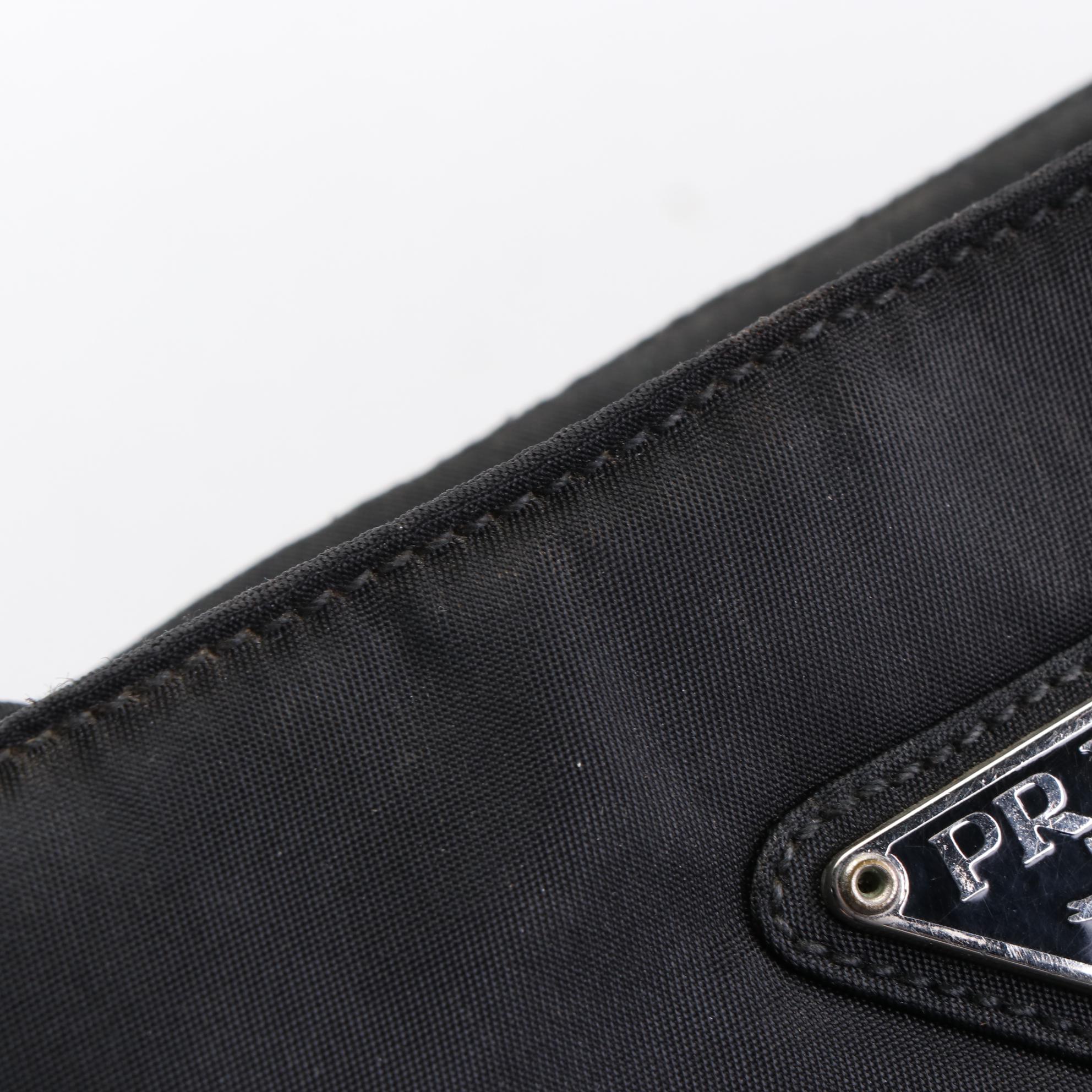 Prada Small Zip Handbag in Black Tessuto Nylon