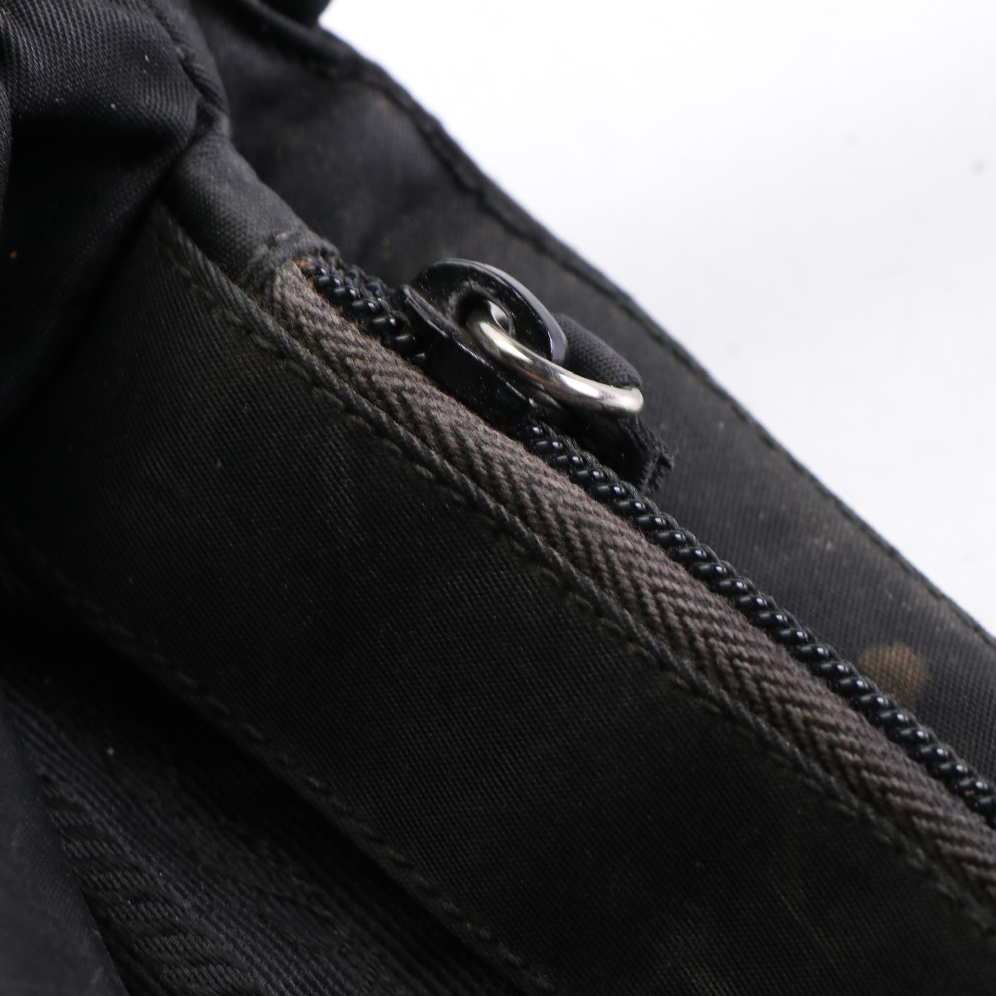 Prada Small Zip Handbag in Black Tessuto Nylon